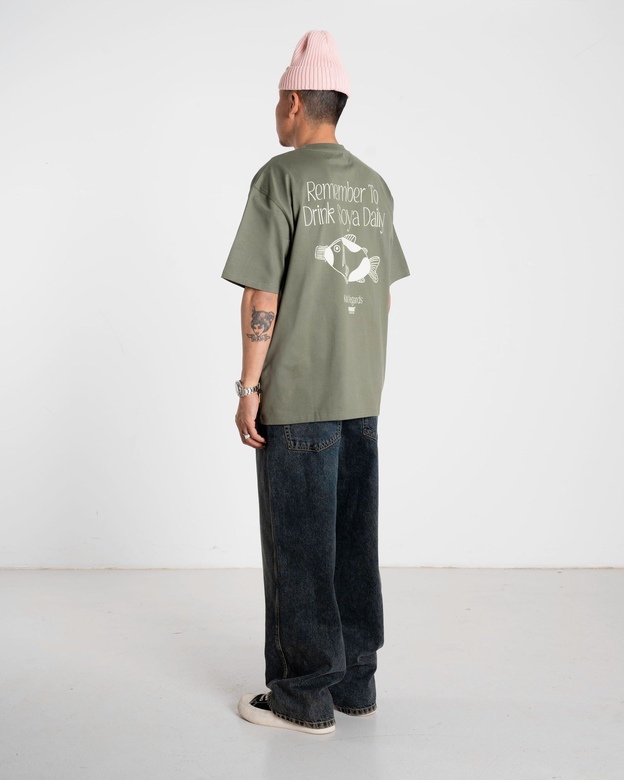 Woodbird WBBaine Soya Tee T-Shirts Grey-Green
