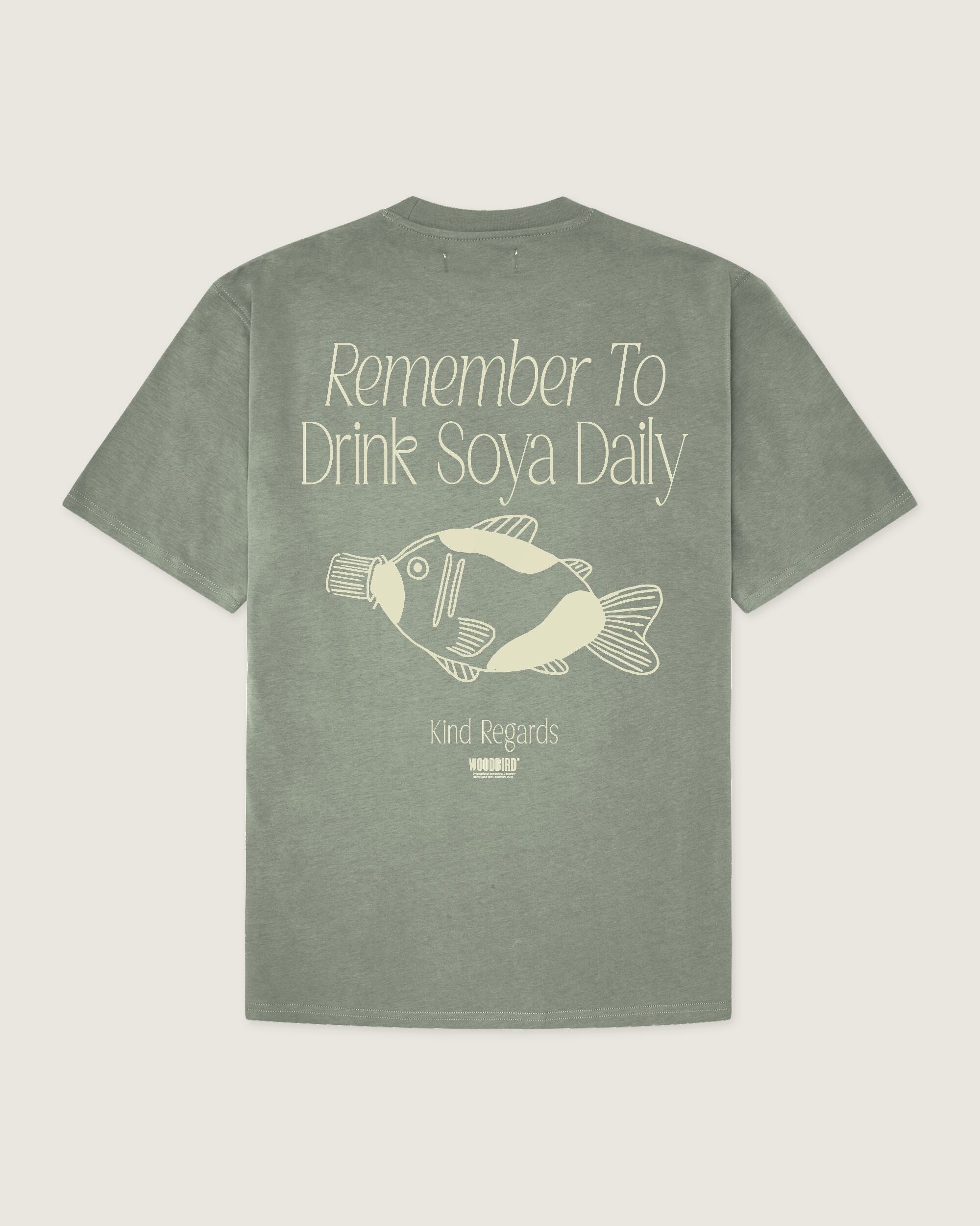 Woodbird WBBaine Soya Tee T-Shirts Grey-Green