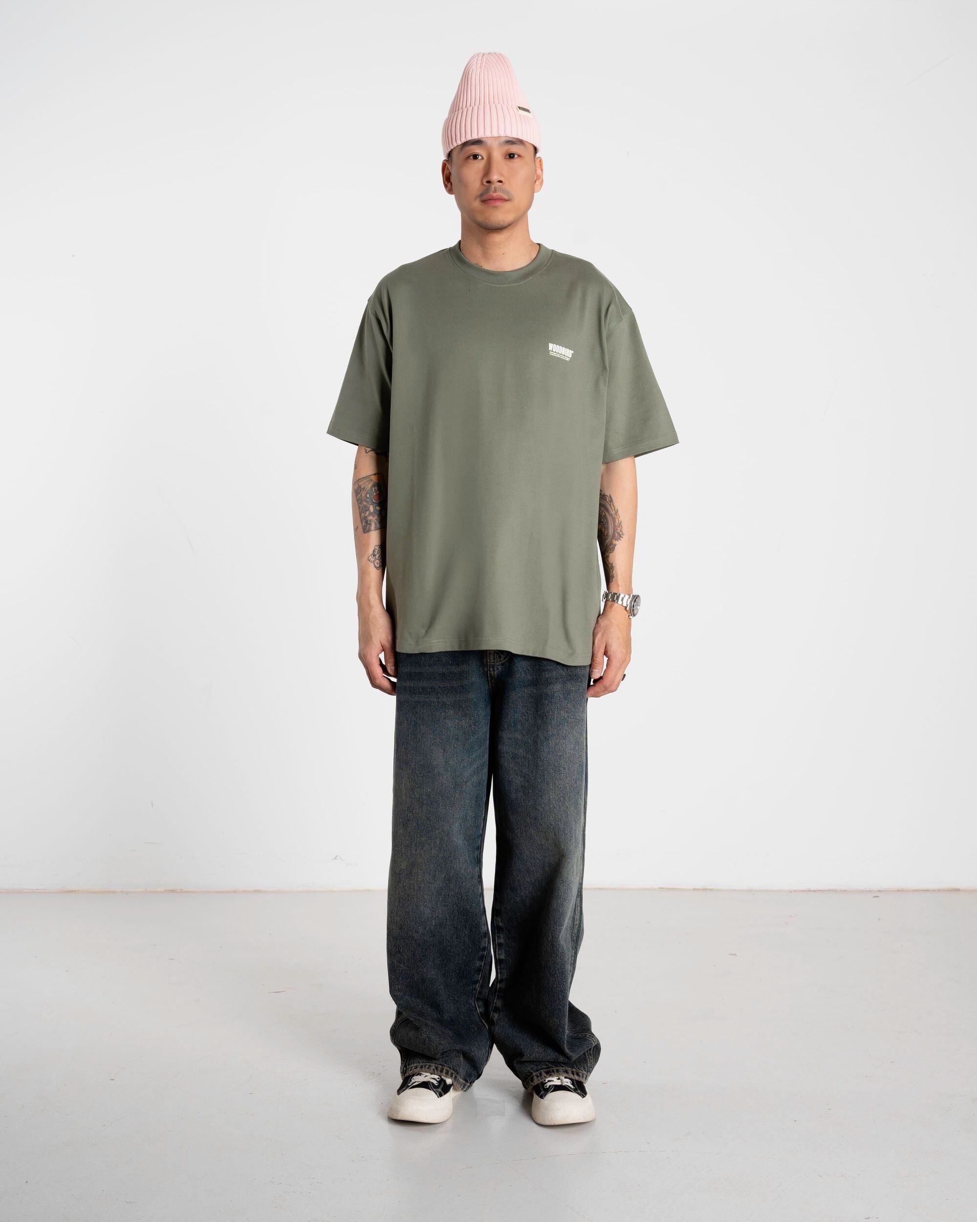 Woodbird WBBaine Soya Tee T-Shirts Grey-Green