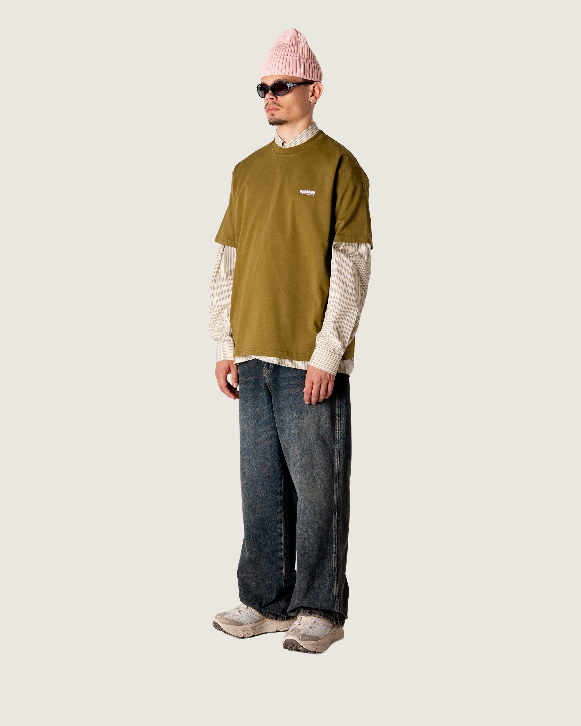 Woodbird WBBaine Space Tee T-Shirts Dark Green