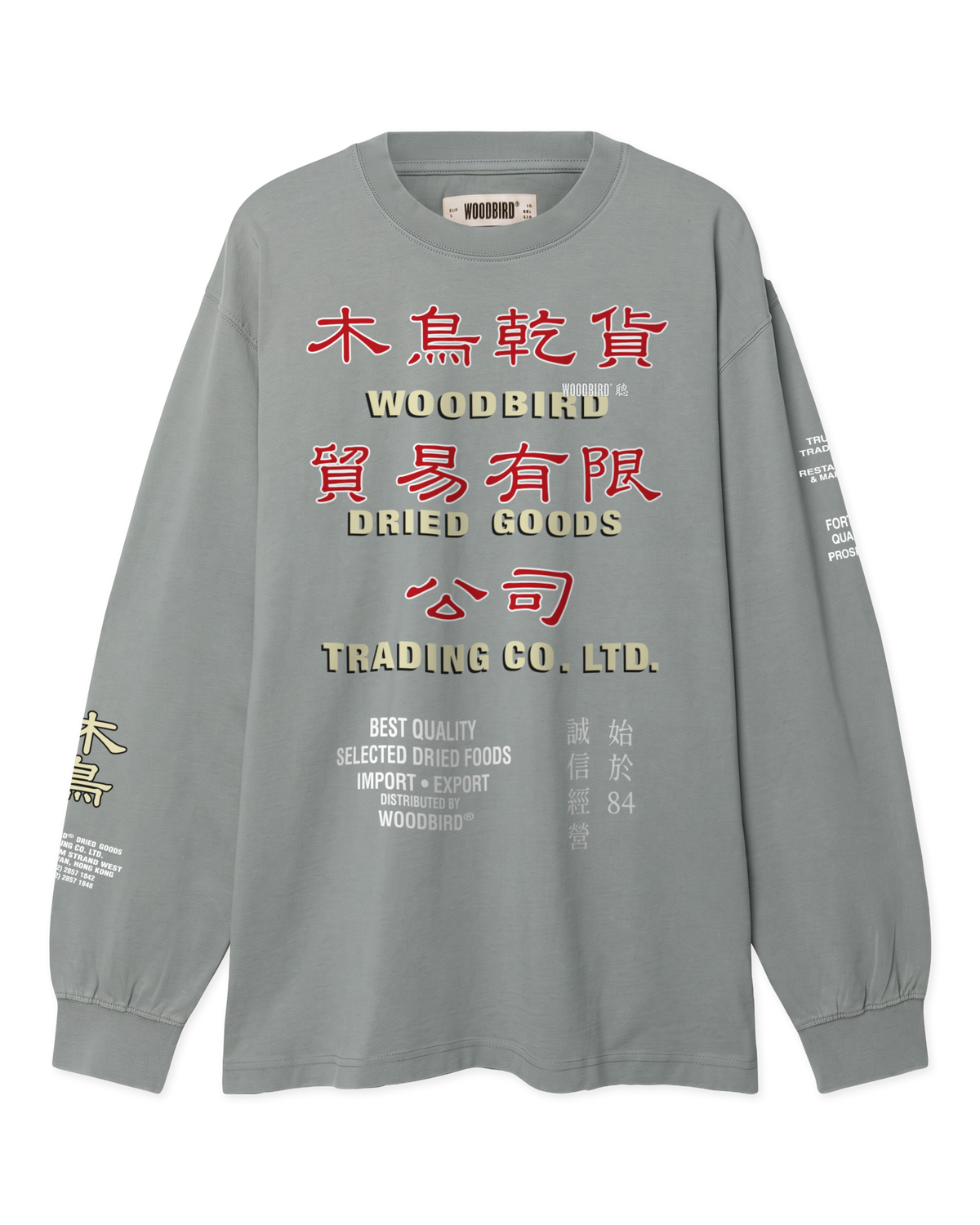 Woodbird WBBaine Trade LS Tee T-Shirts Slate Blue