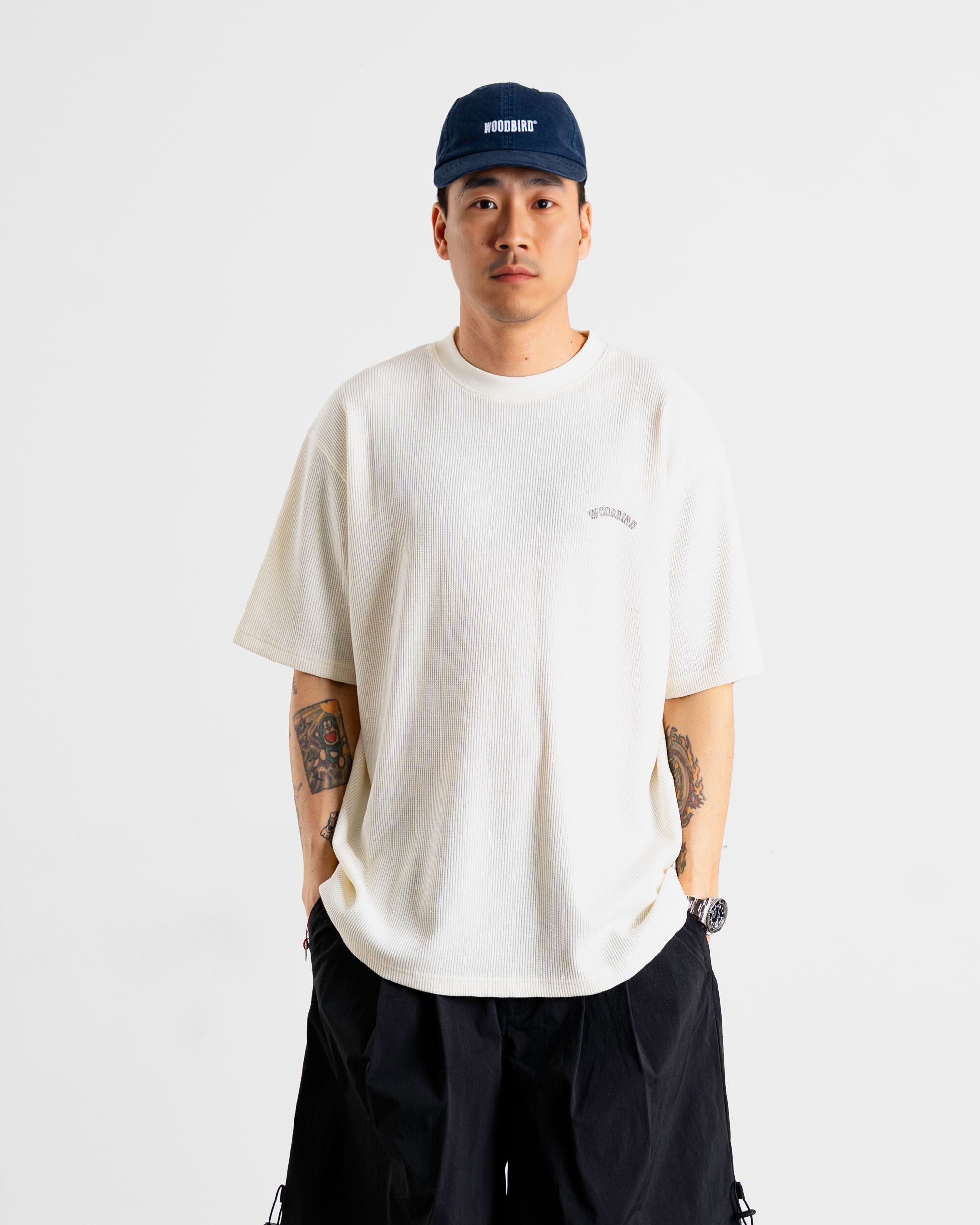 Woodbird WBBaine Waffel Tee T-Shirts Off White