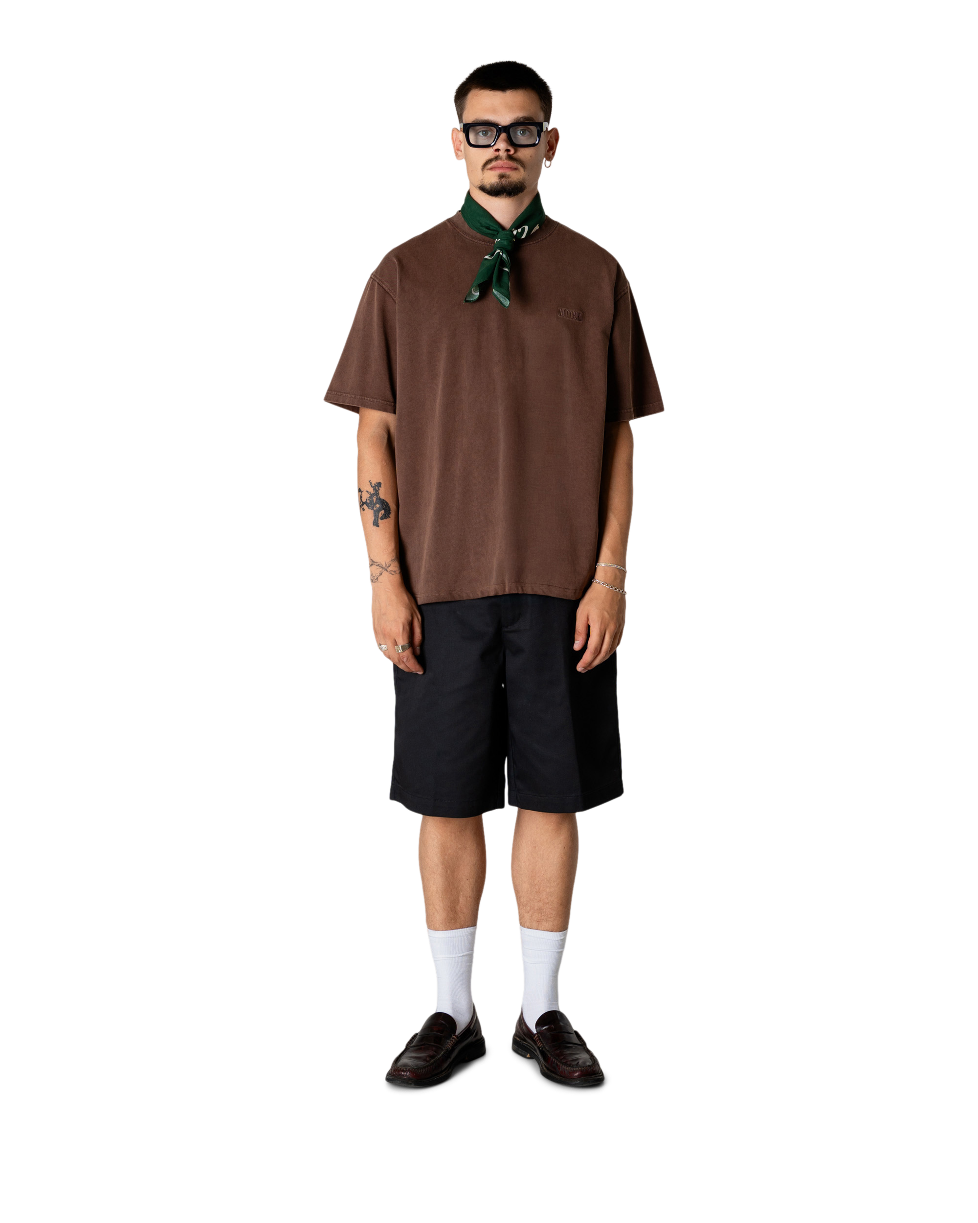 Woodbird WBBaine Warp Acid Tee T-Shirts Washed Brown