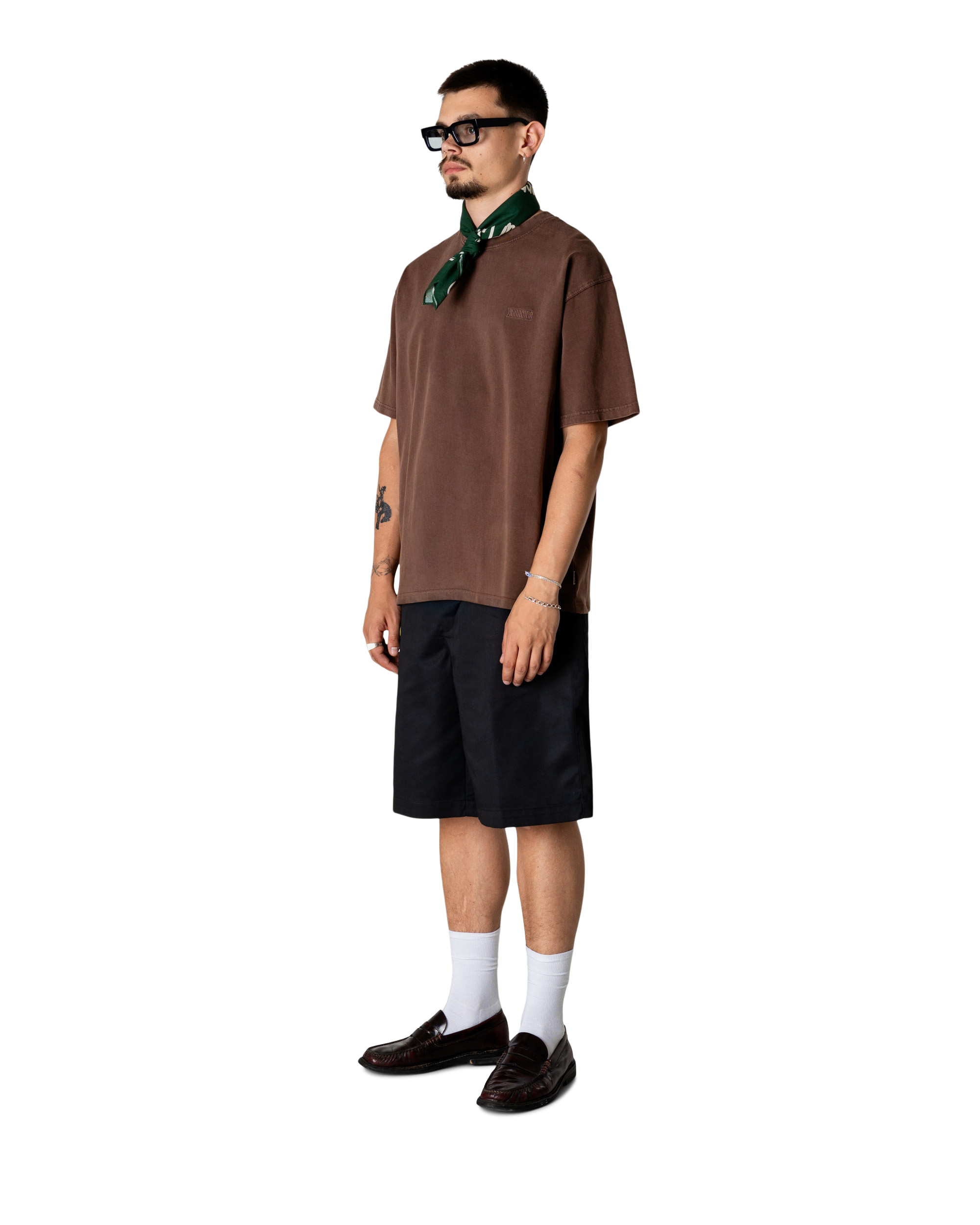 Woodbird WBBaine Warp Acid Tee T-Shirts Washed Brown