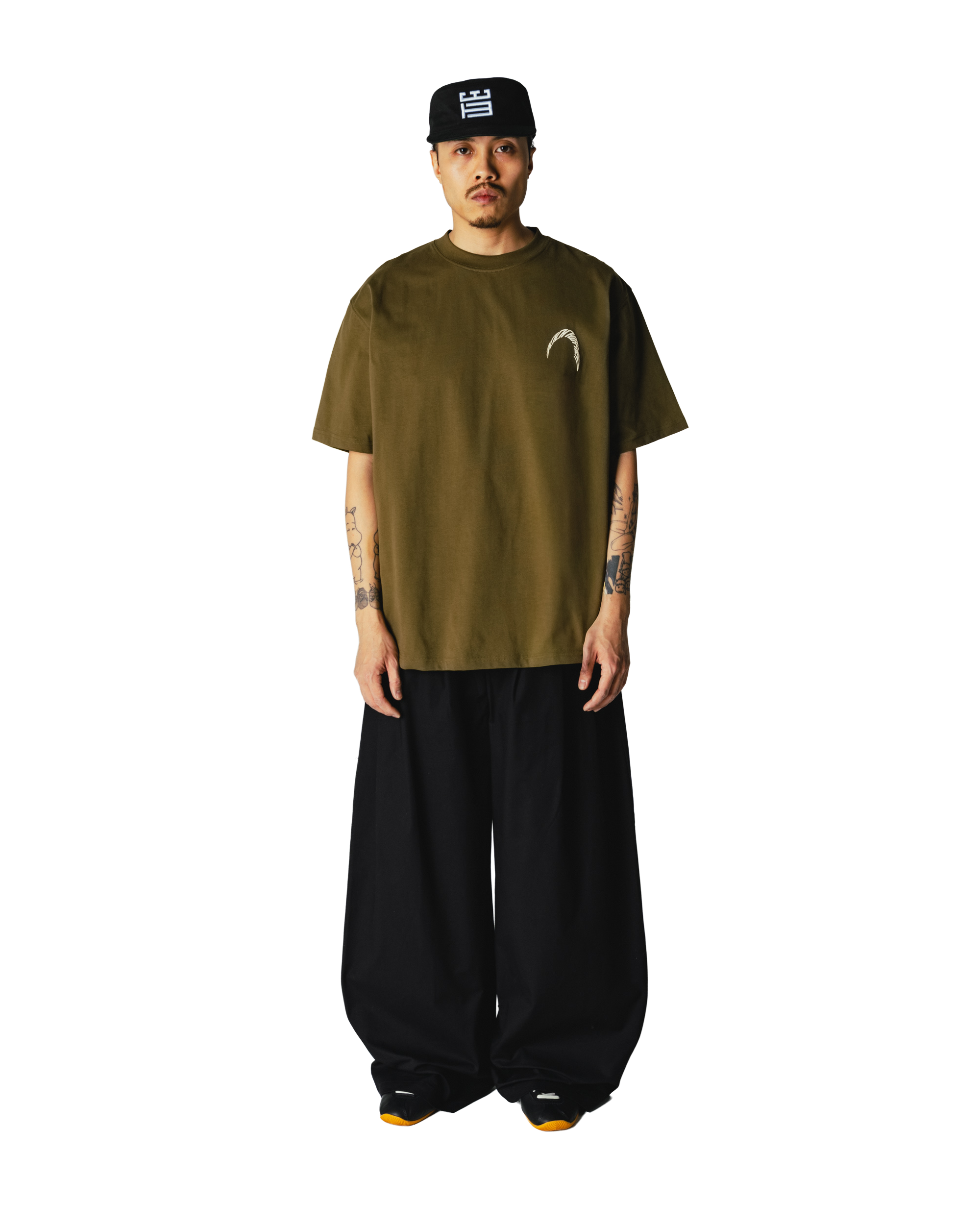 Woodbird WBBaine Warp Tee T-Shirts Dark Olive
