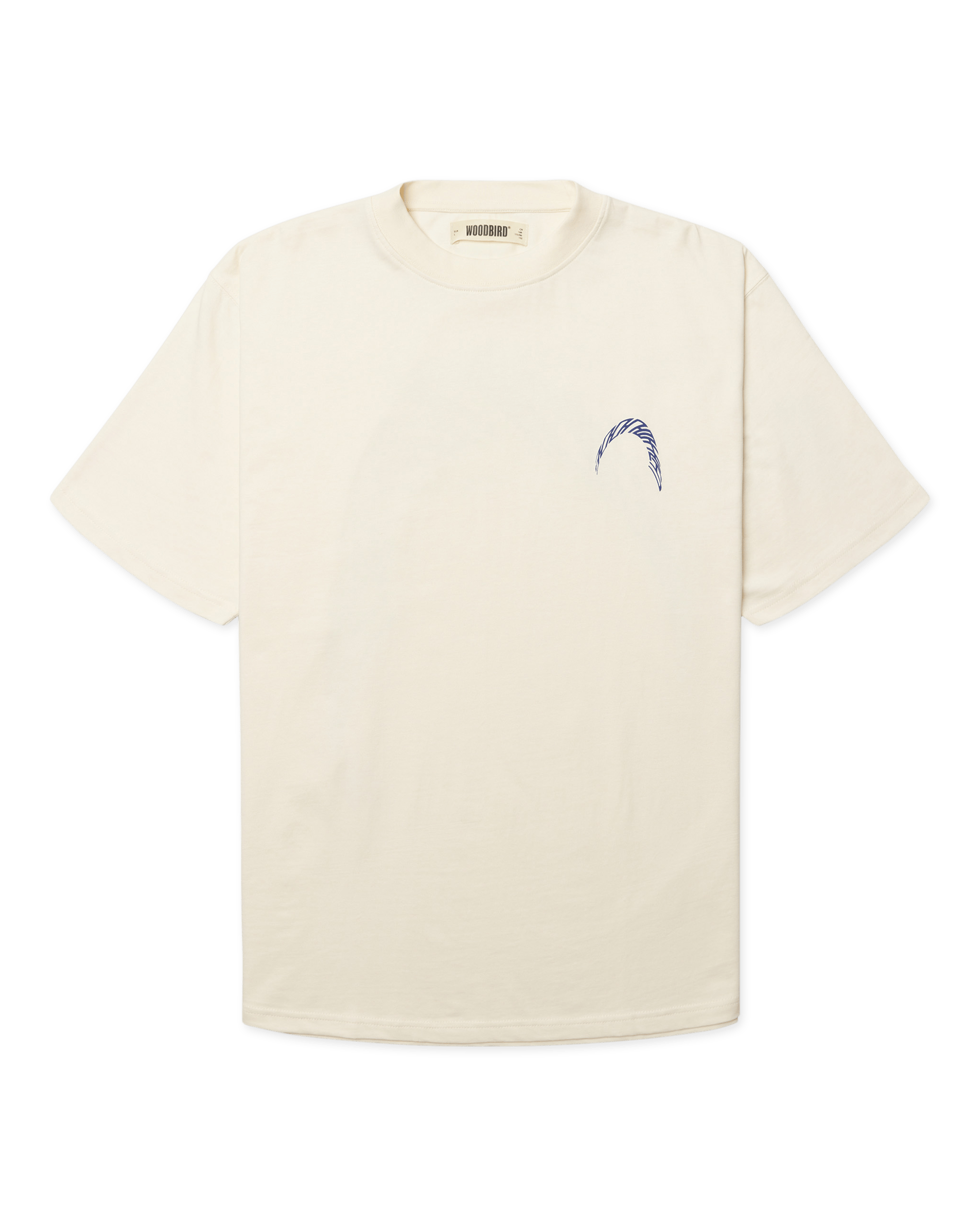 Woodbird WBBaine Warp Tee T-Shirts Off White Cobalt Blue