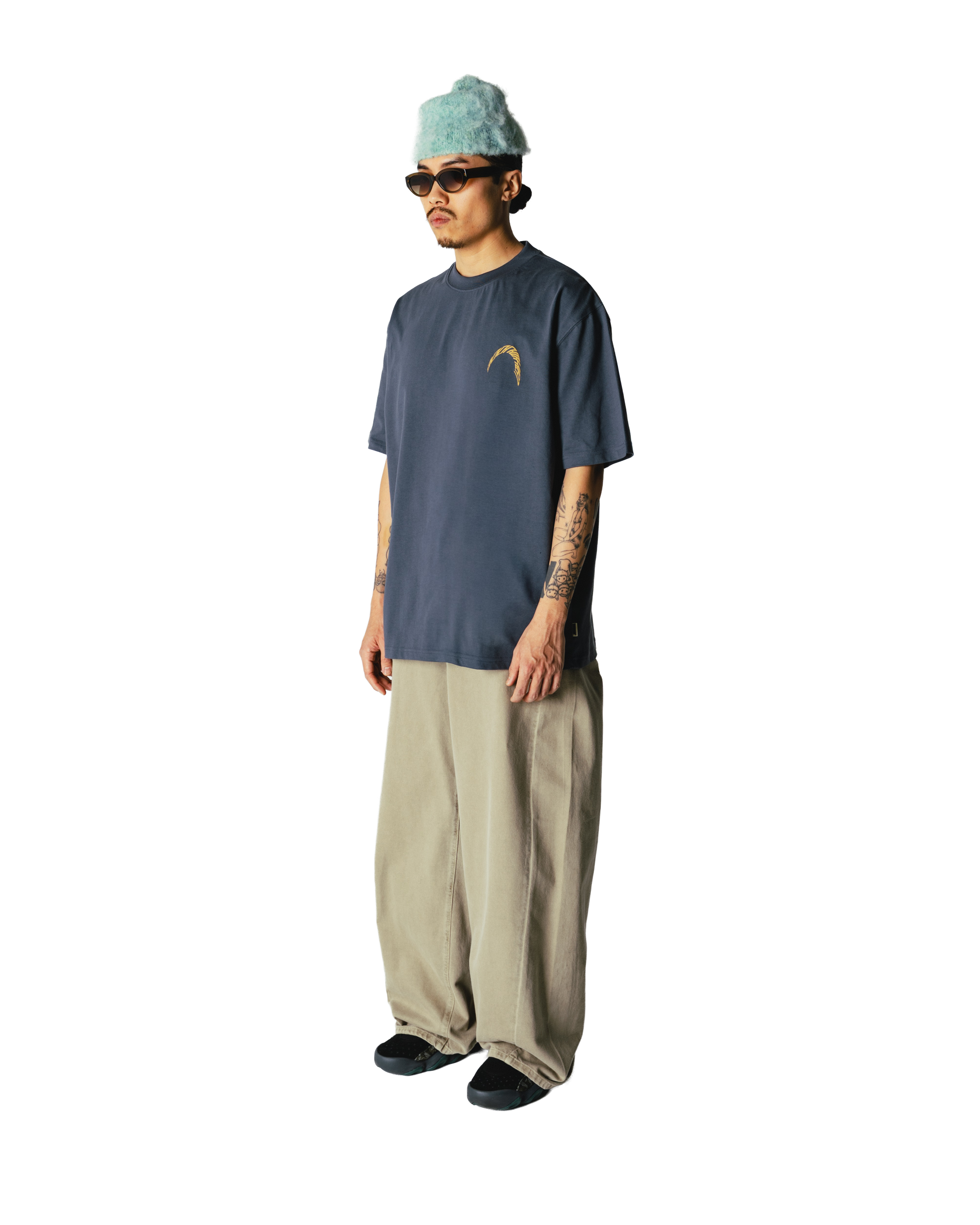 Woodbird WBBaine Warp Tee T-Shirts Slate Blue