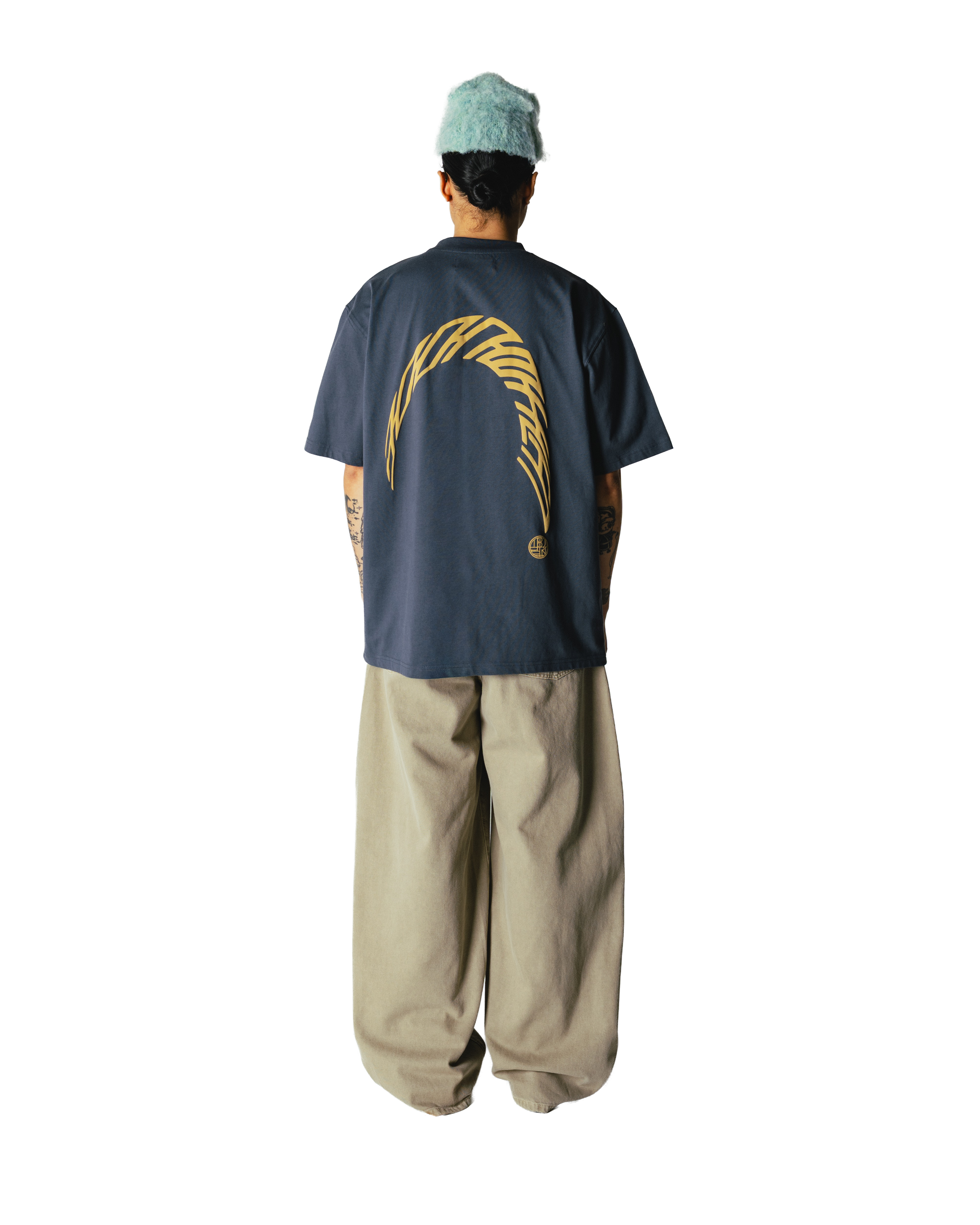 Woodbird WBBaine Warp Tee T-Shirts Slate Blue