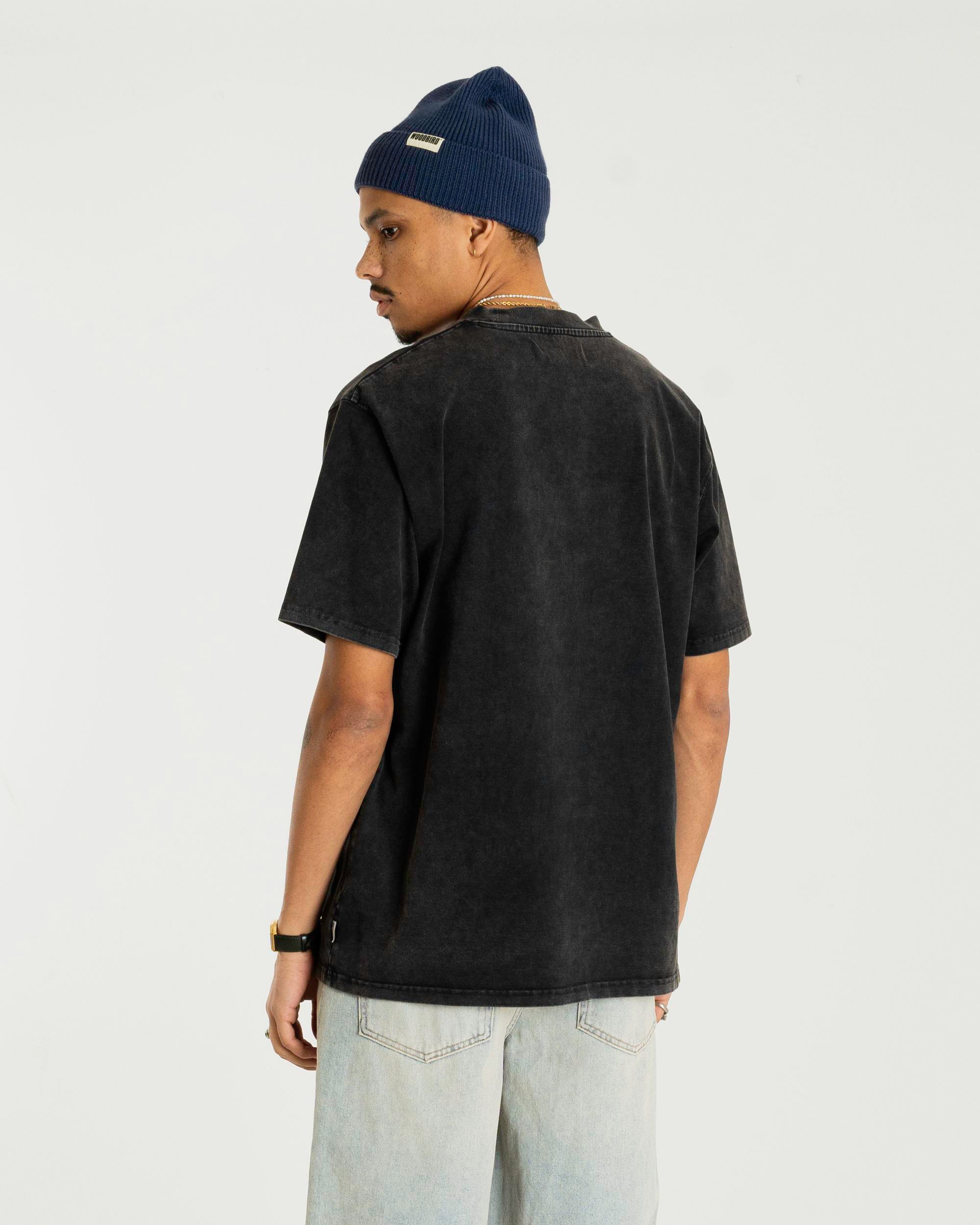 Woodbird WBBaine Washed Tee T-Shirts Black