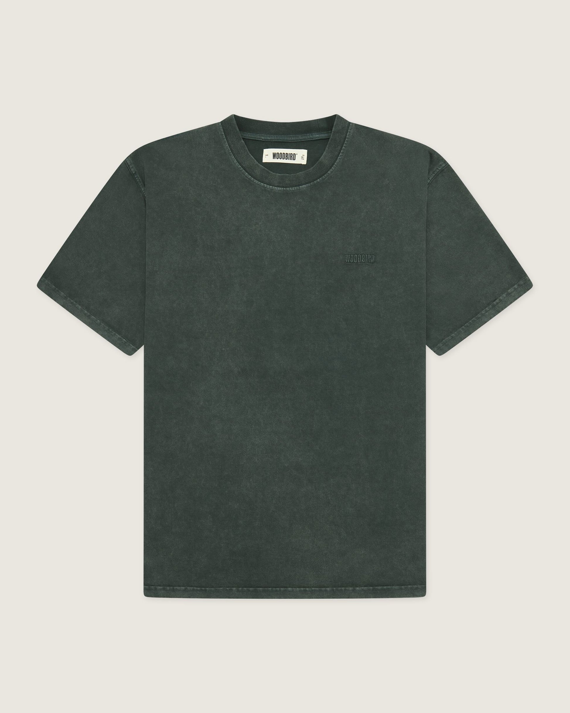 Woodbird WBBaine Washed Tee T-Shirts Forrest Green