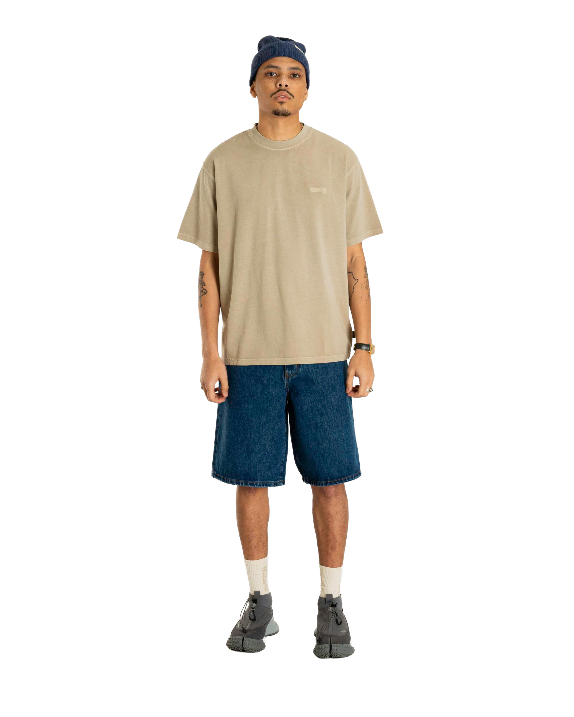 Woodbird WBBaine Washed Tee T-Shirts Light Sand