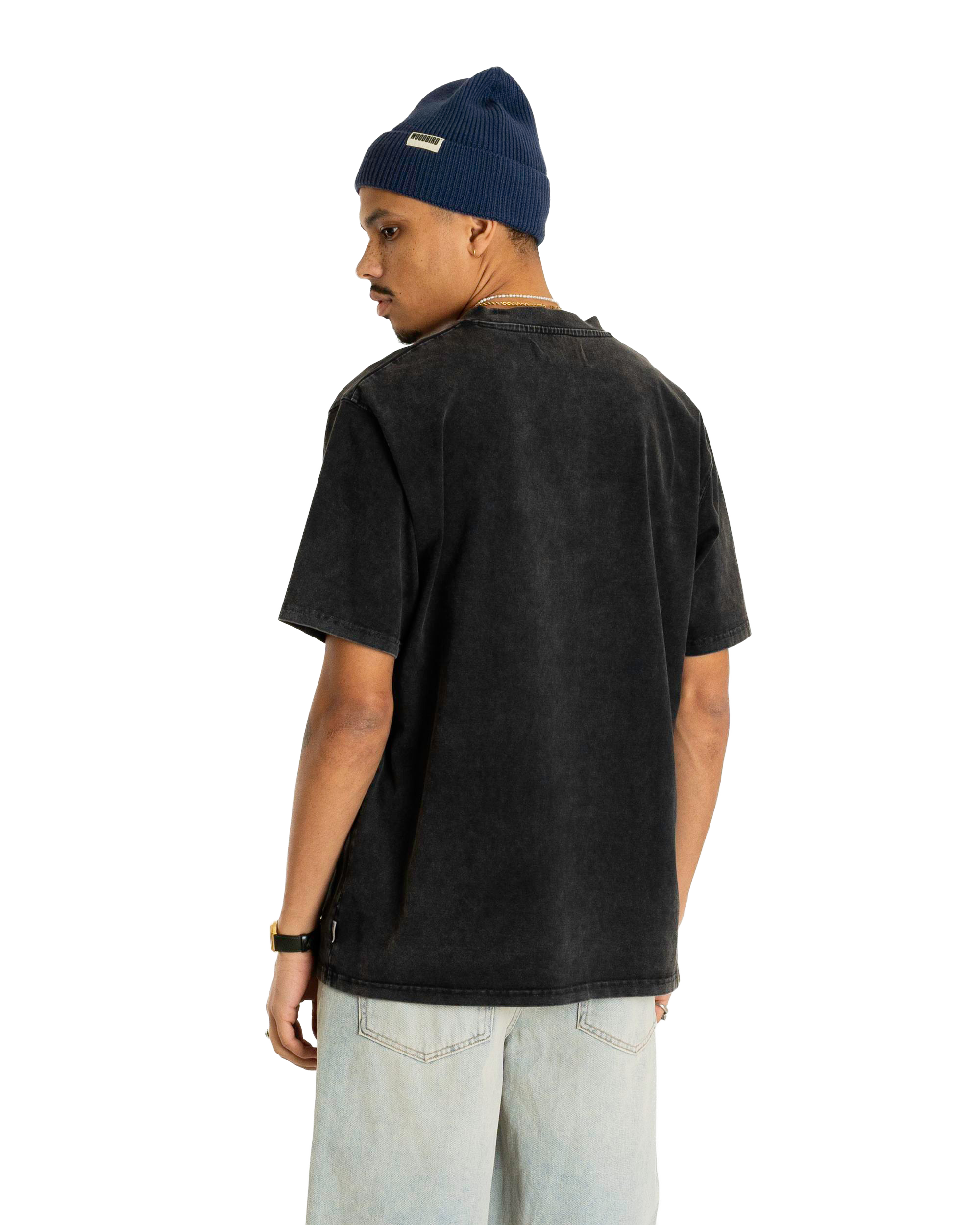 Woodbird WBBaine Washed Tee T-Shirts Washed Black