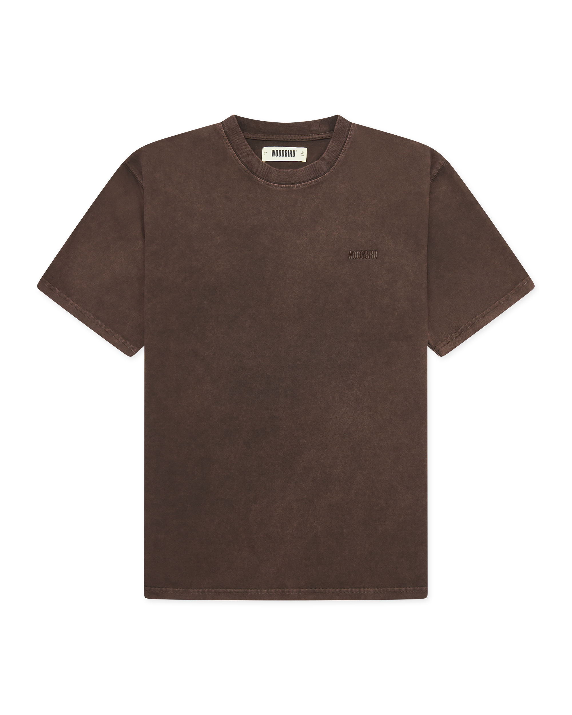 Woodbird WBBaine Washed Tee T-Shirts Washed Brown