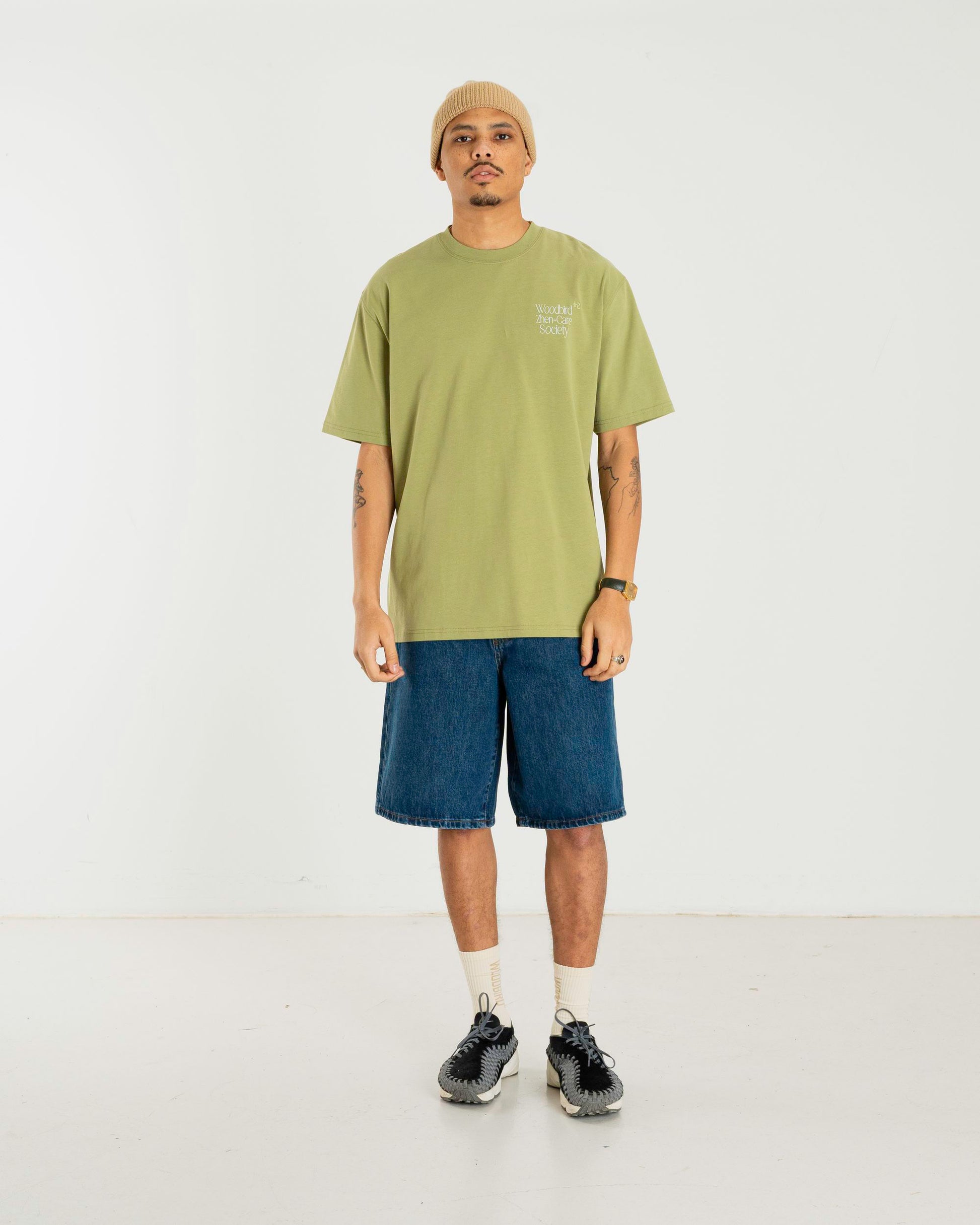 Woodbird WBBaine Zhen Tee. T-Shirts Sage Green