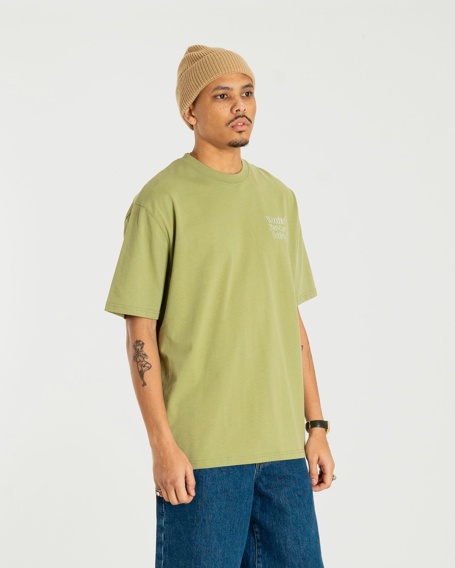 Woodbird WBBaine Zhen Tee. T-Shirts Sage Green