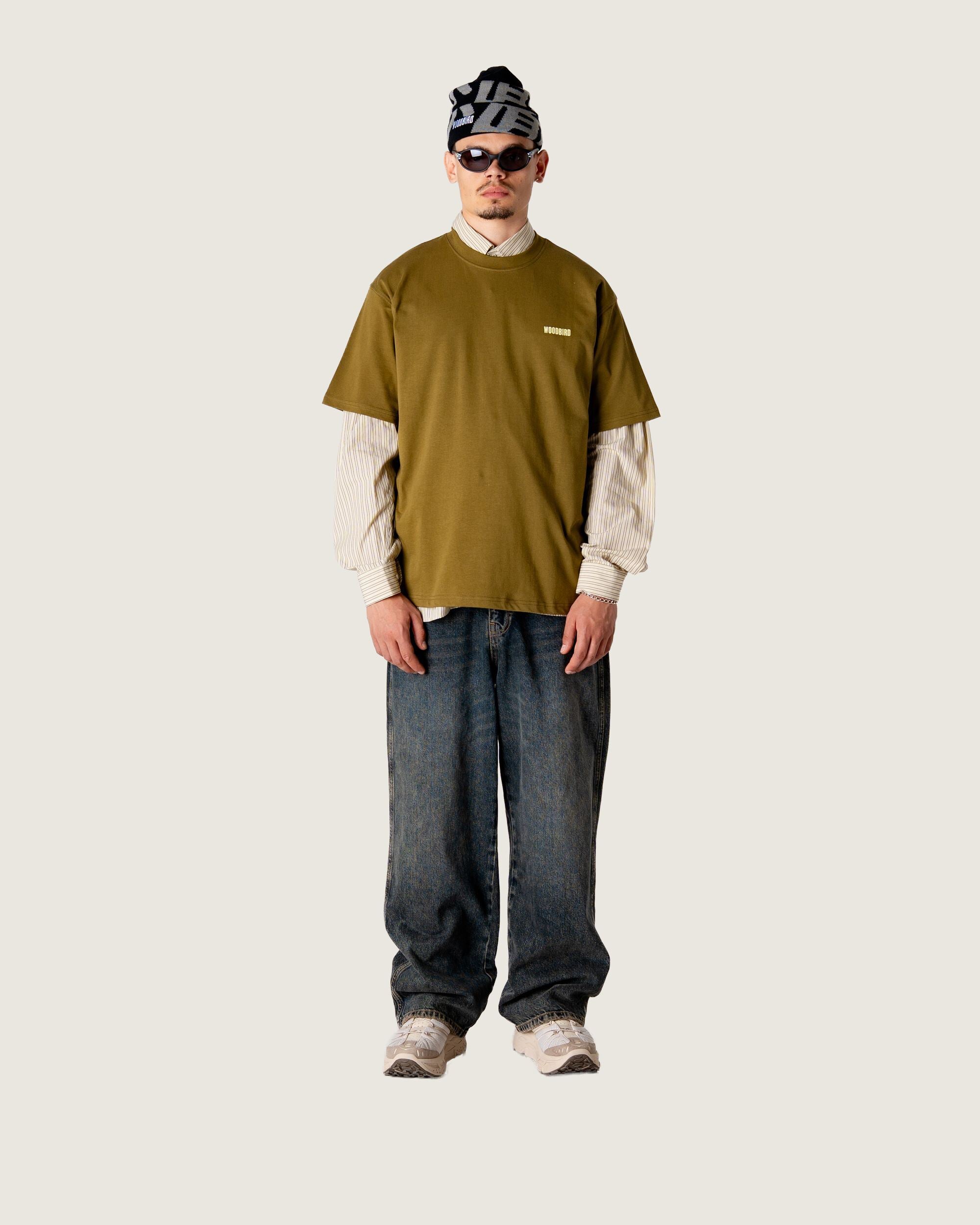 Woodbird WBBaine intro tee T-Shirts Dark Green