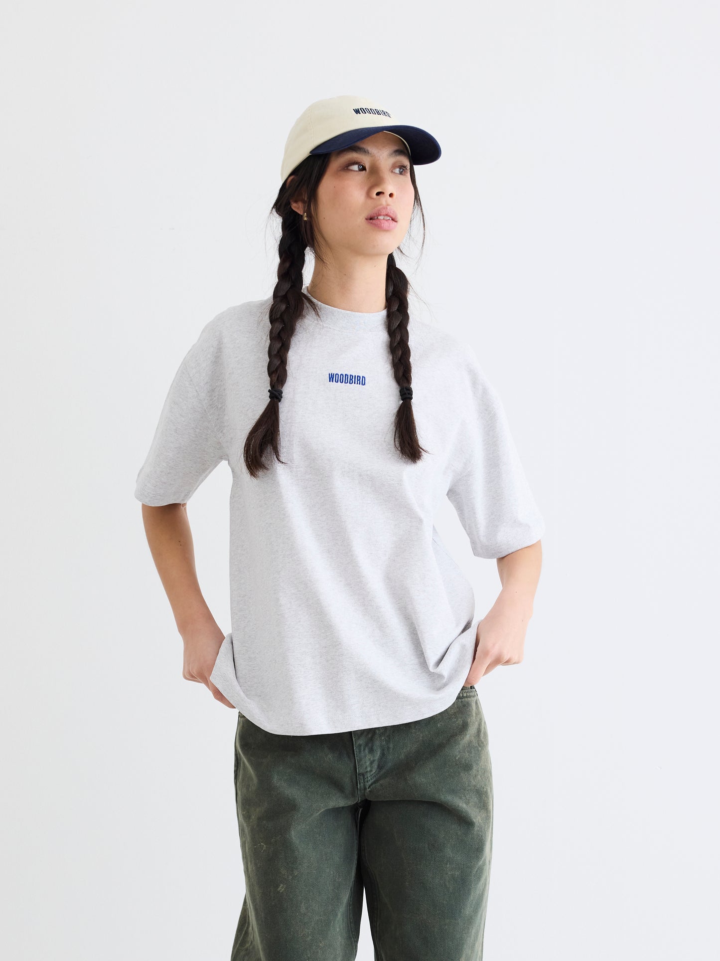 Woodbird Female WBBalo Base Tee T-Shirts Light Grey Melange