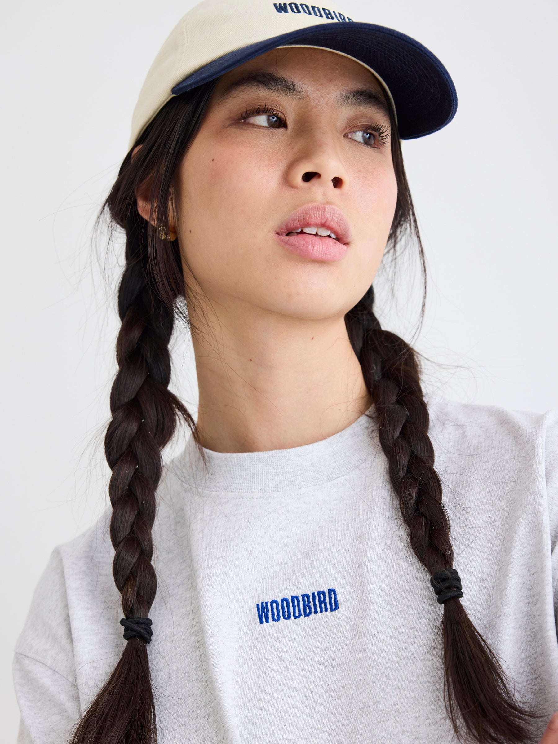 Woodbird Female WBBalo Base Tee T-Shirts Light Grey Melange