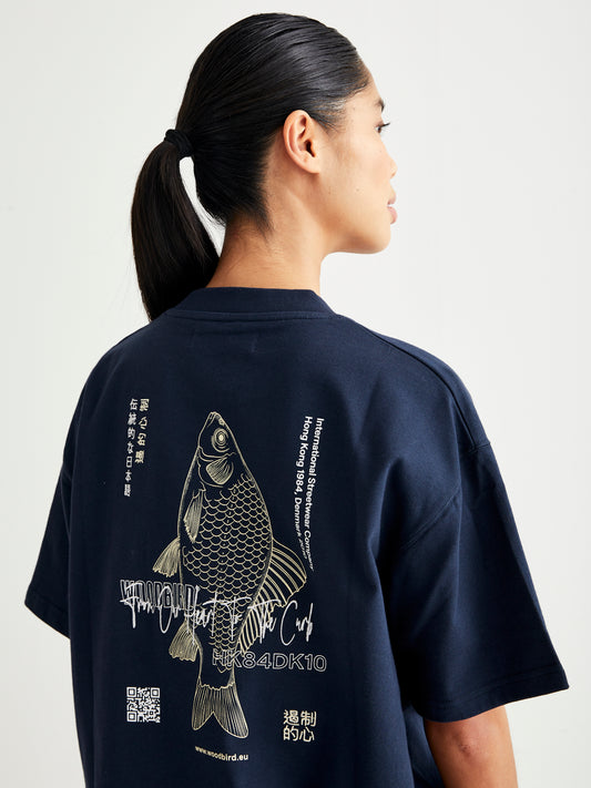 Woodbird Female WBBalo Fish Tee T-Shirts Navy
