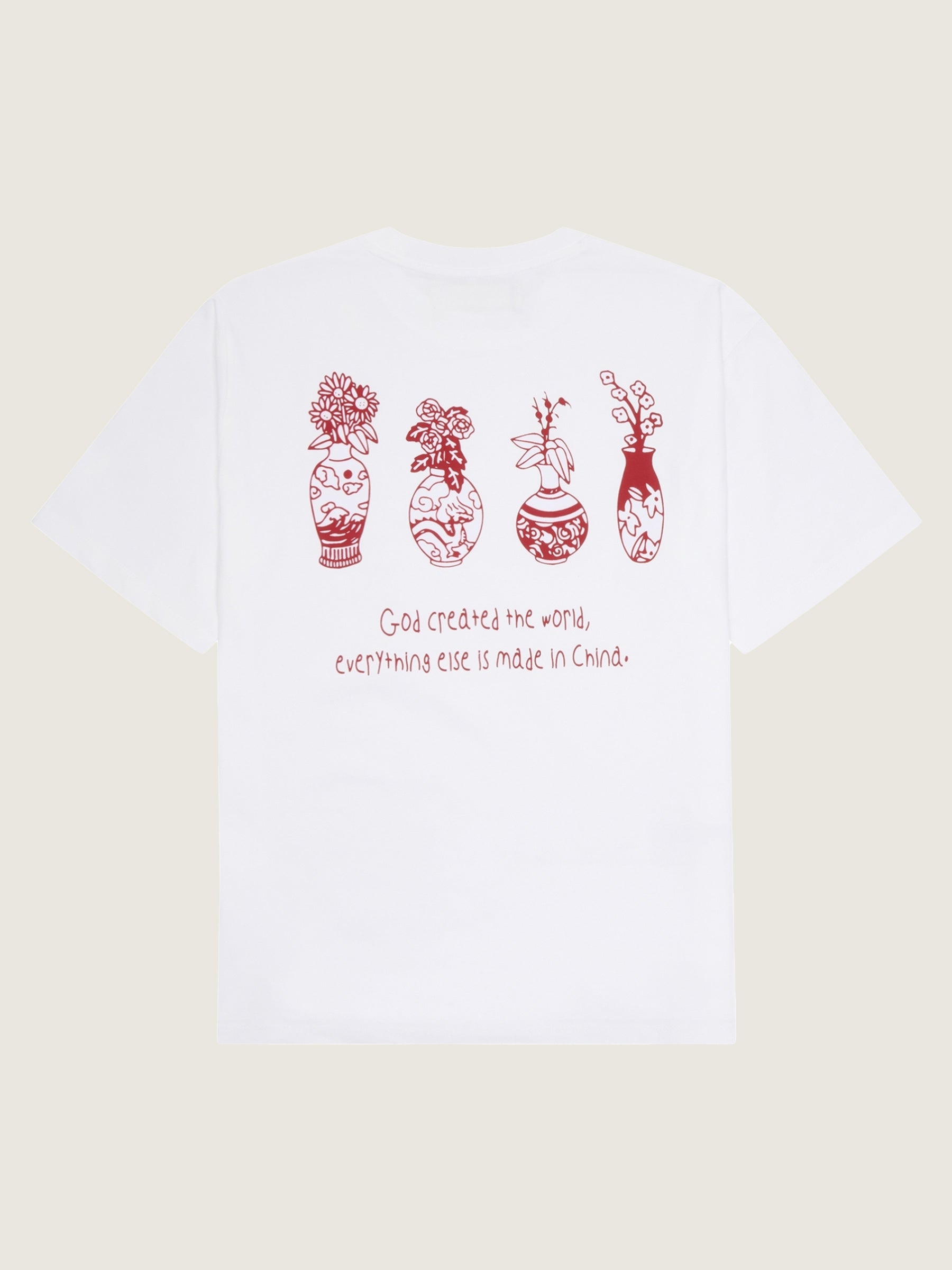 Woodbird Female WBBalo Vase Tee T-Shirts White-Red