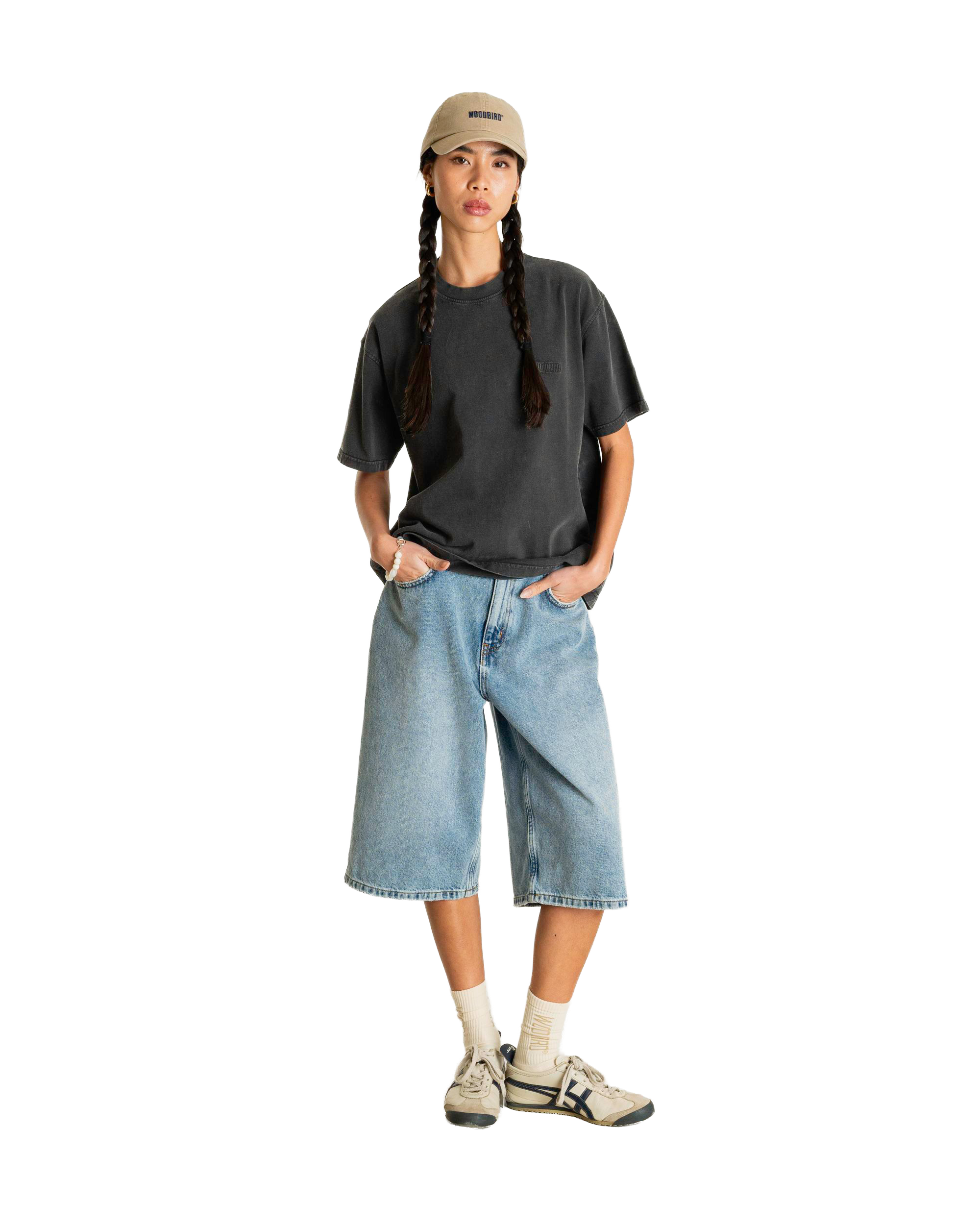 Woodbird Female WBBalo Washed Tee T-Shirts Washed Black
