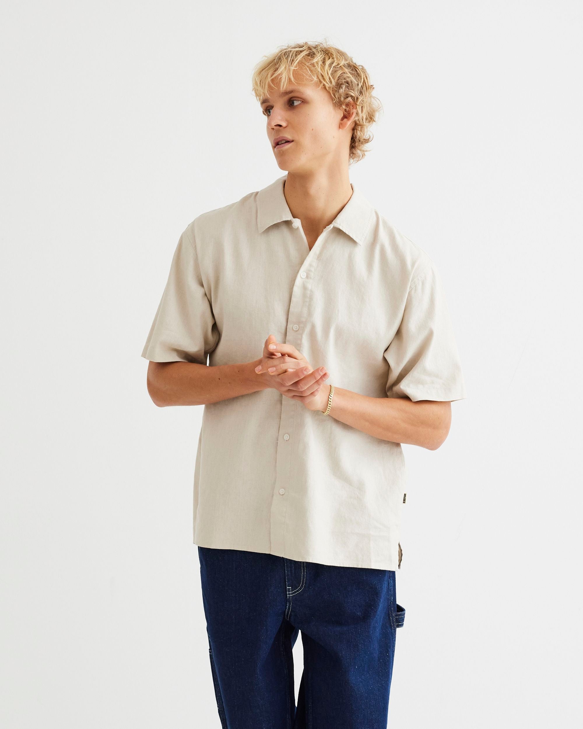 Woodbird WBBanks Linen Shirt Shirts Sand