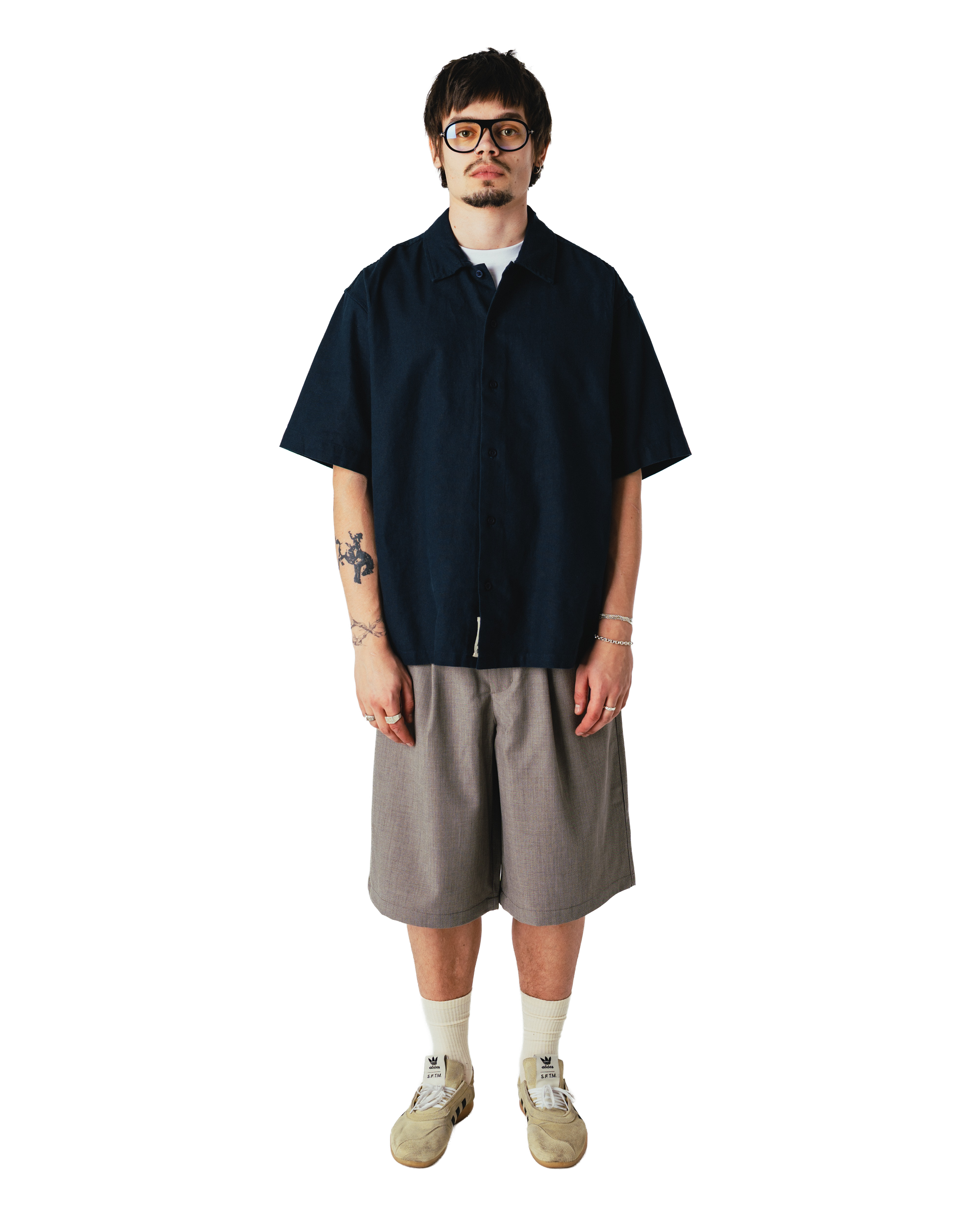 Woodbird WBBanks Linen Shirt Shirts Navy