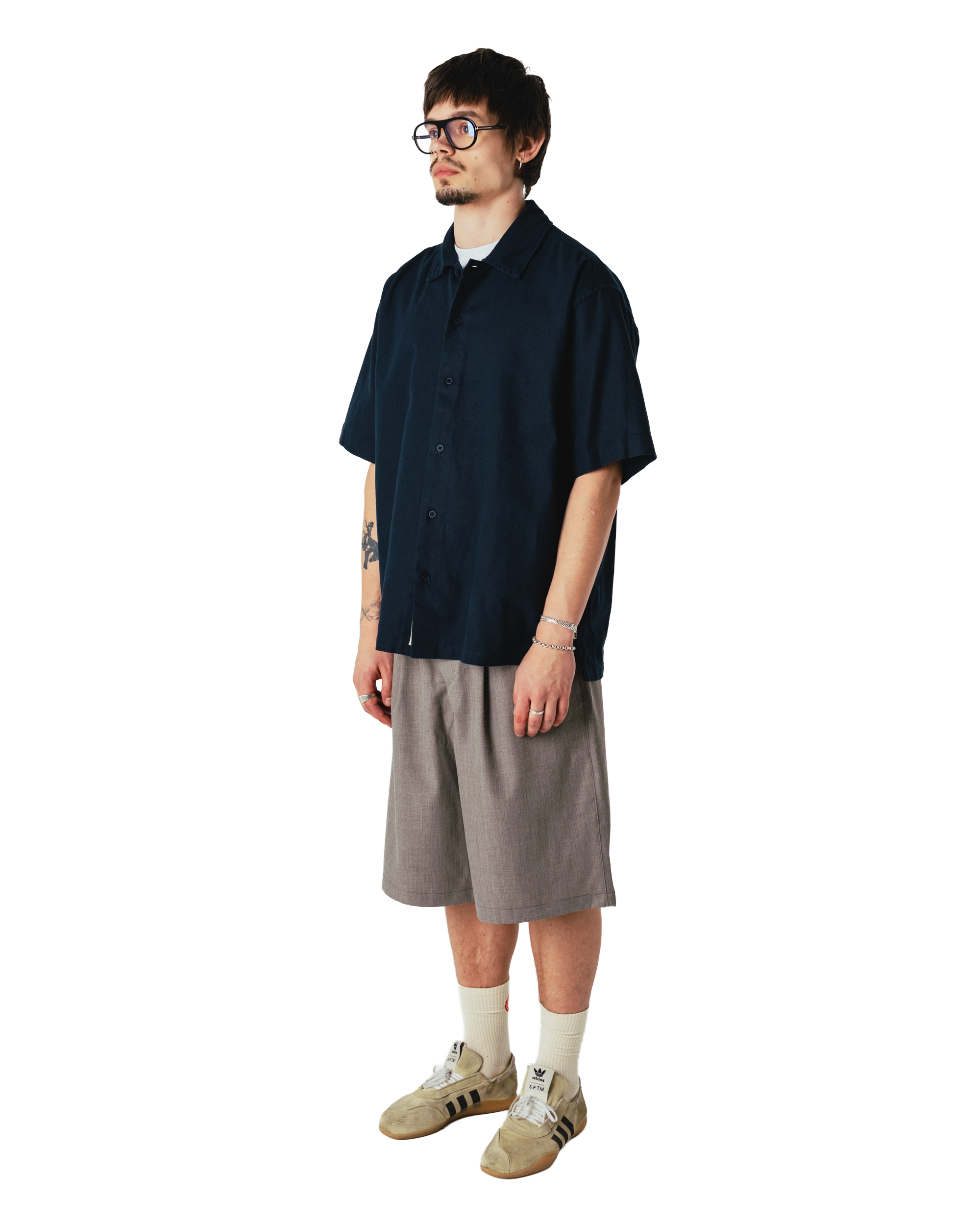 Woodbird WBBanks Linen Shirt Shirts Navy