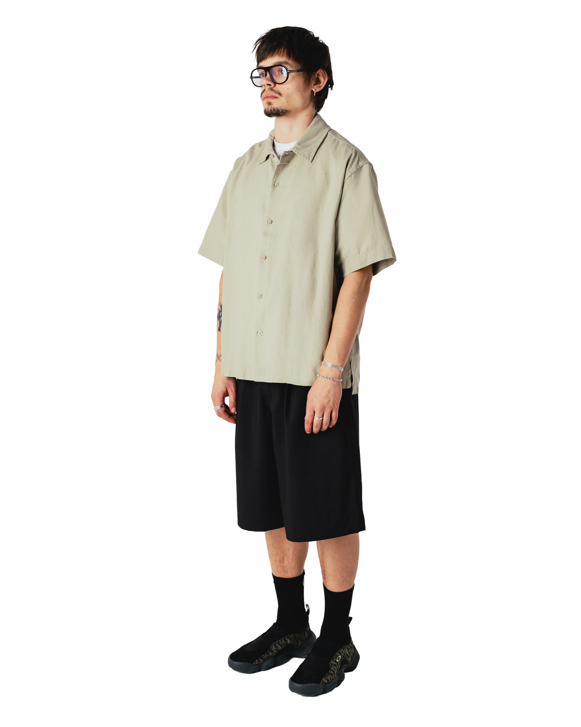Woodbird WBBanks Linen Shirt Shirts Stone