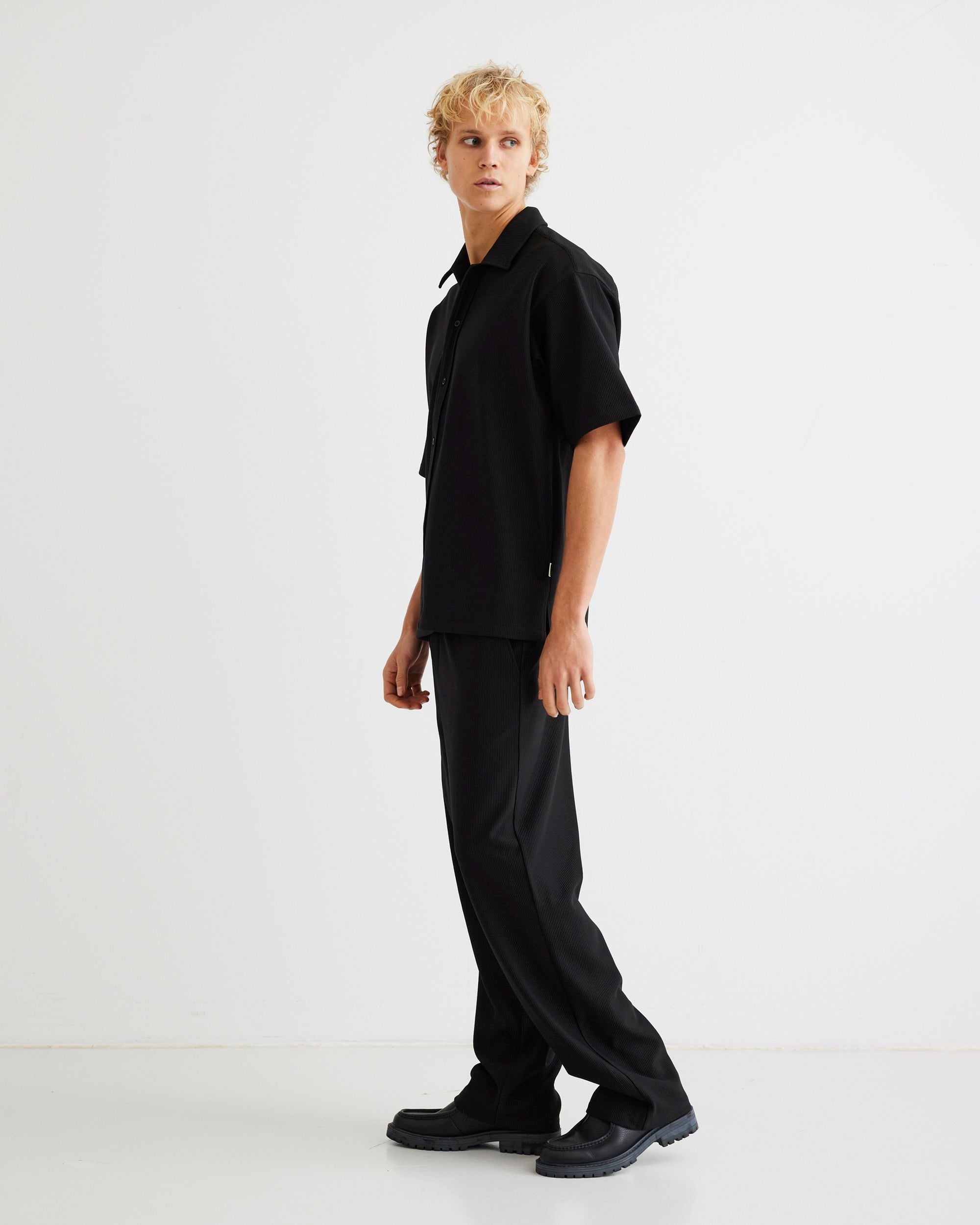Woodbird WBBanks Plisse Shirt Shirts Black