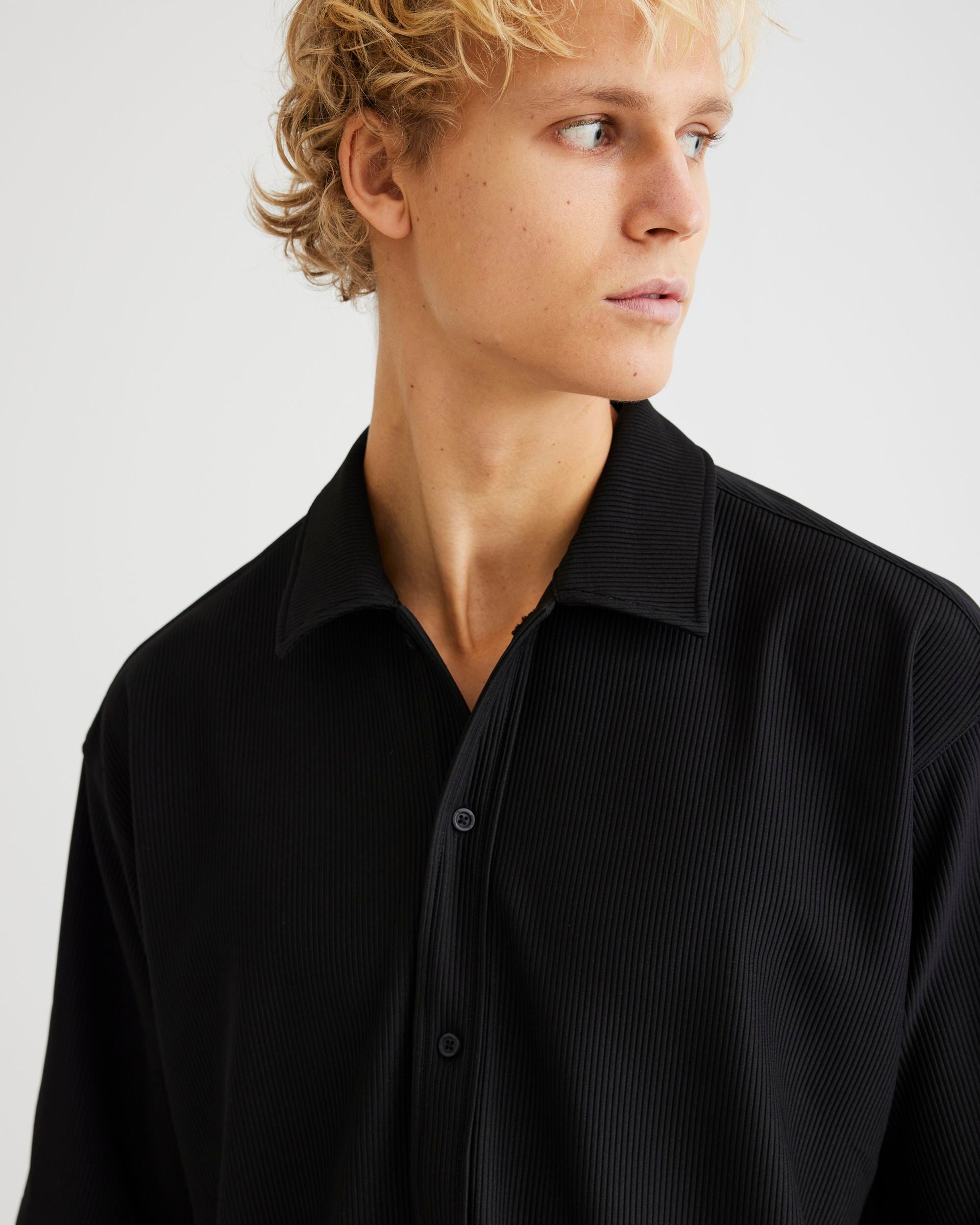 Woodbird WBBanks Plisse Shirt Shirts Black