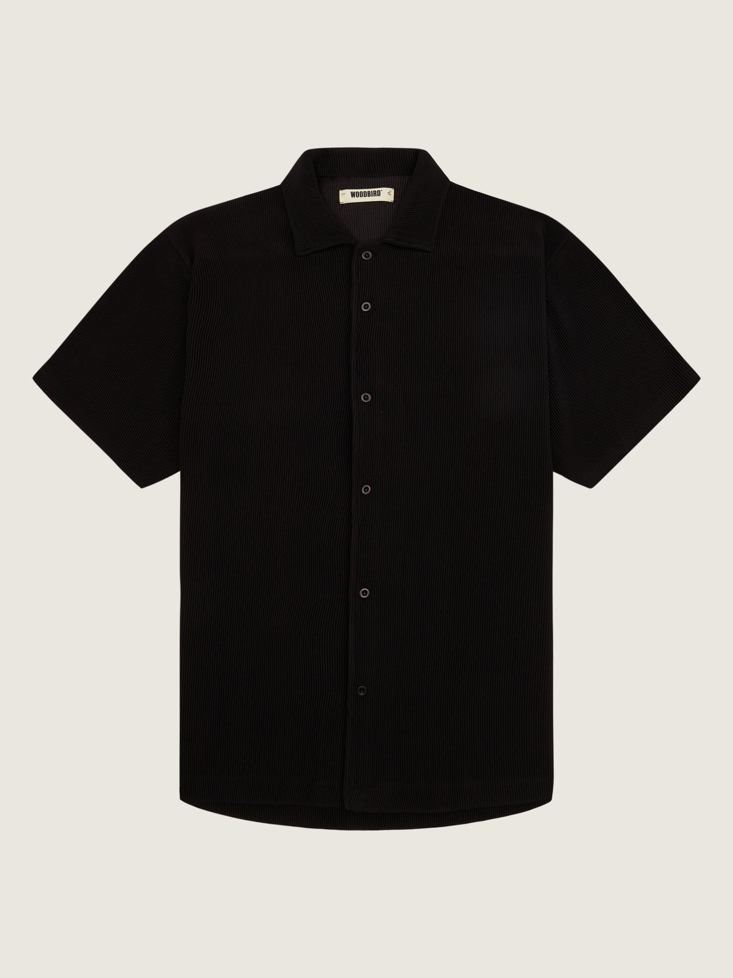 WBBanks Plisse Shirt - Black – Woodbird EU
