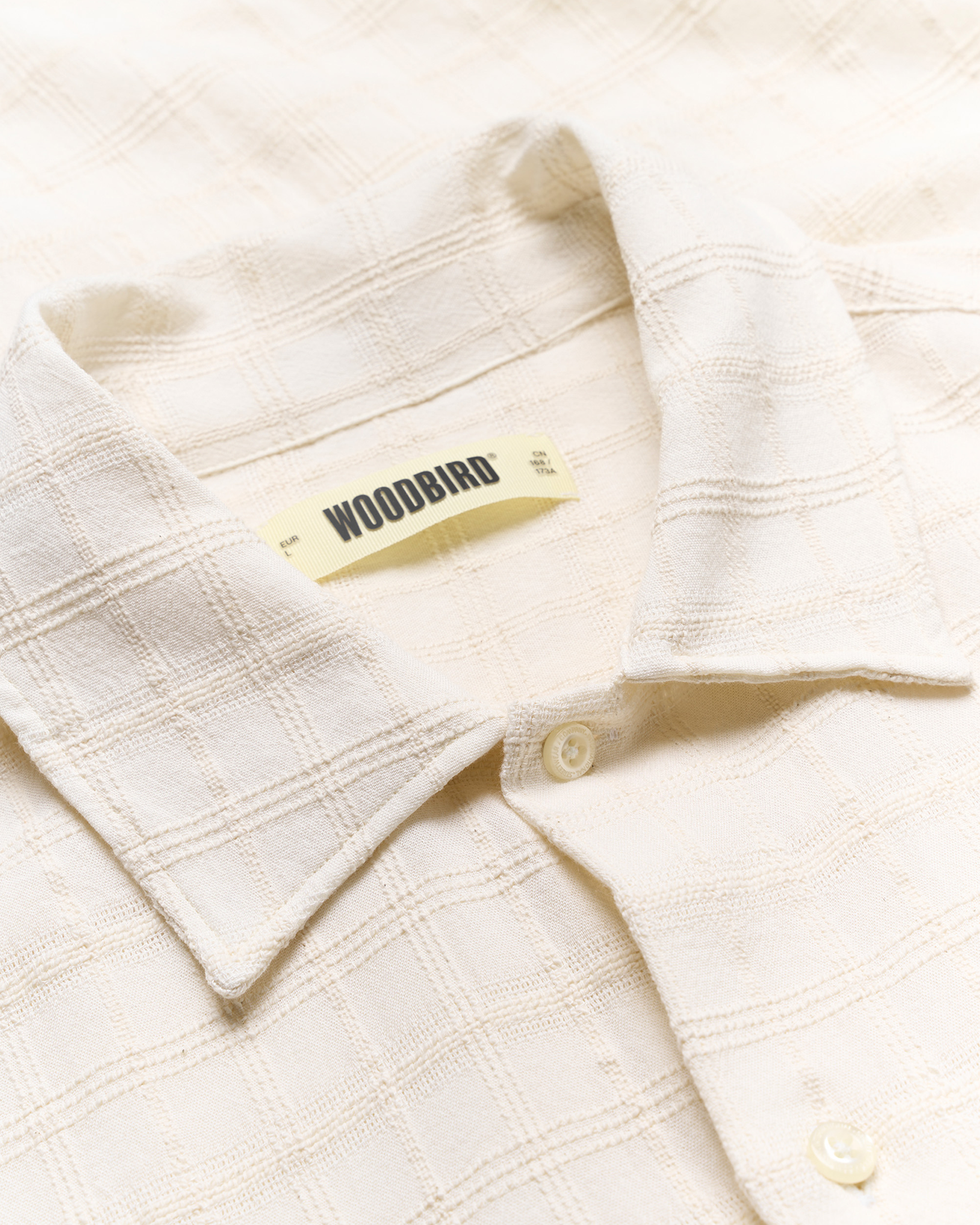 Woodbird WBBanks Struc Check Shirt Shirts Off White
