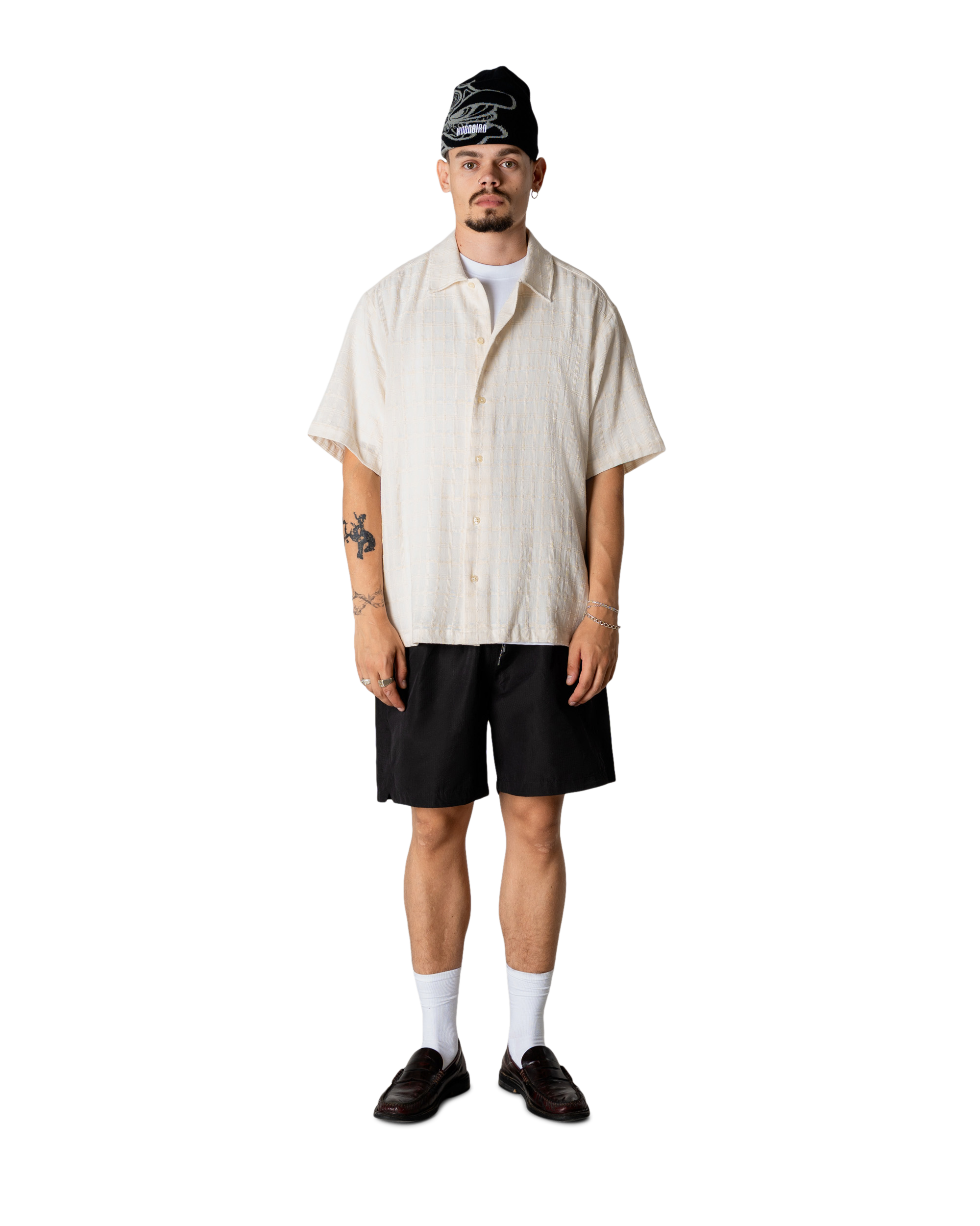 Woodbird WBBanks Struc Check Shirt Shirts Off White