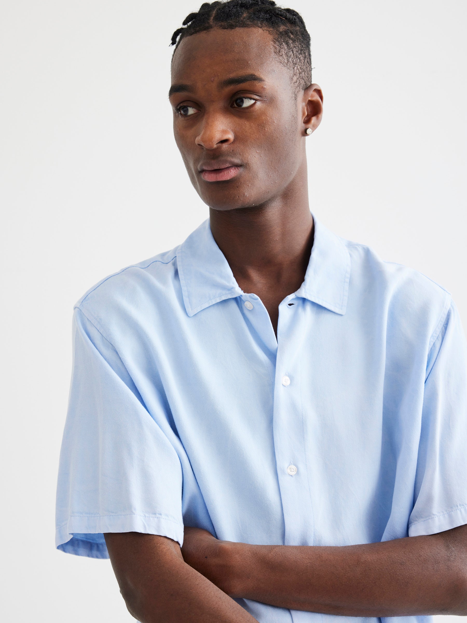 Woodbird WBBanks Tencel Shirt Shirts Light Blue