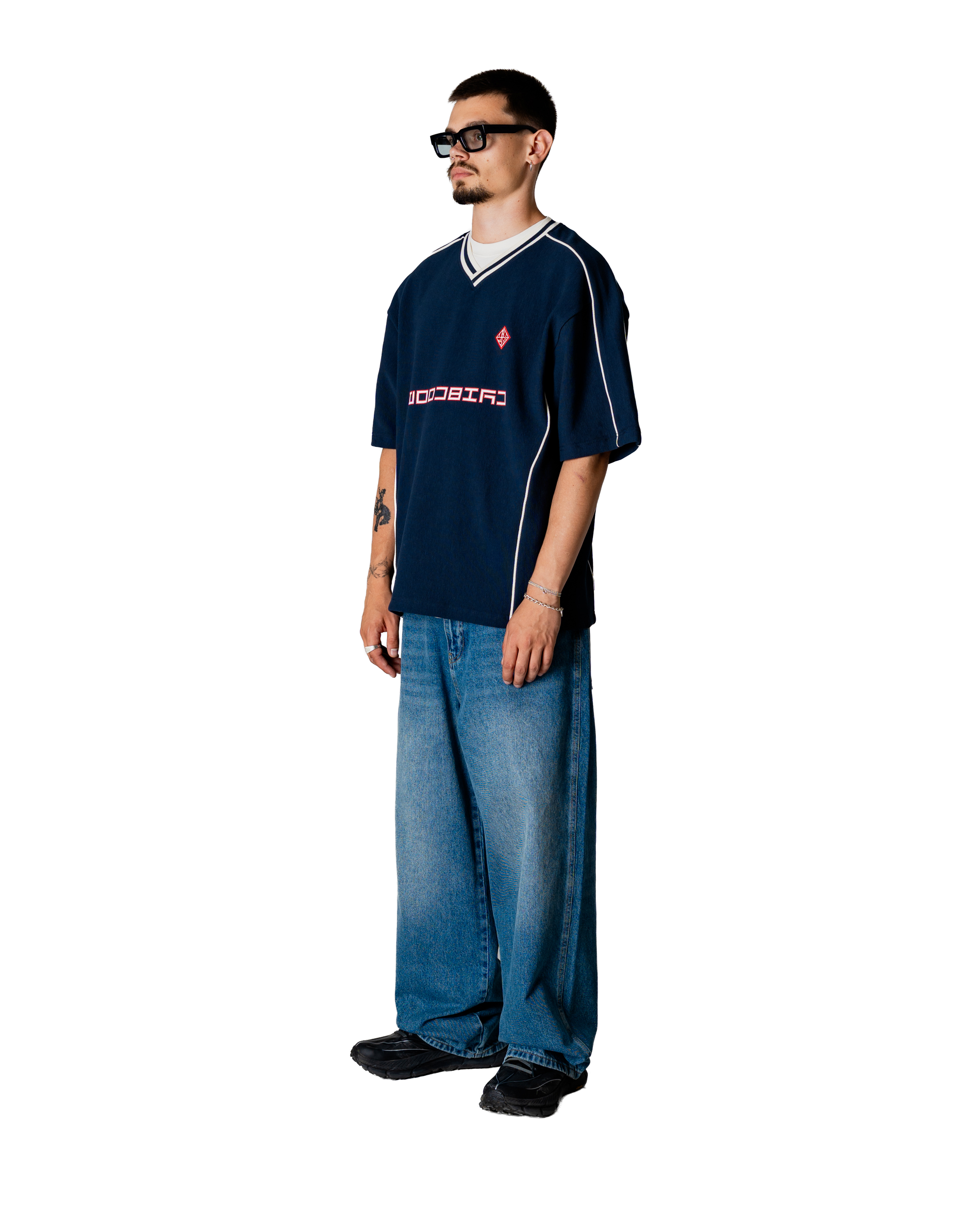 Woodbird WBBeam 90s Sport Tee T-Shirts Dark Navy