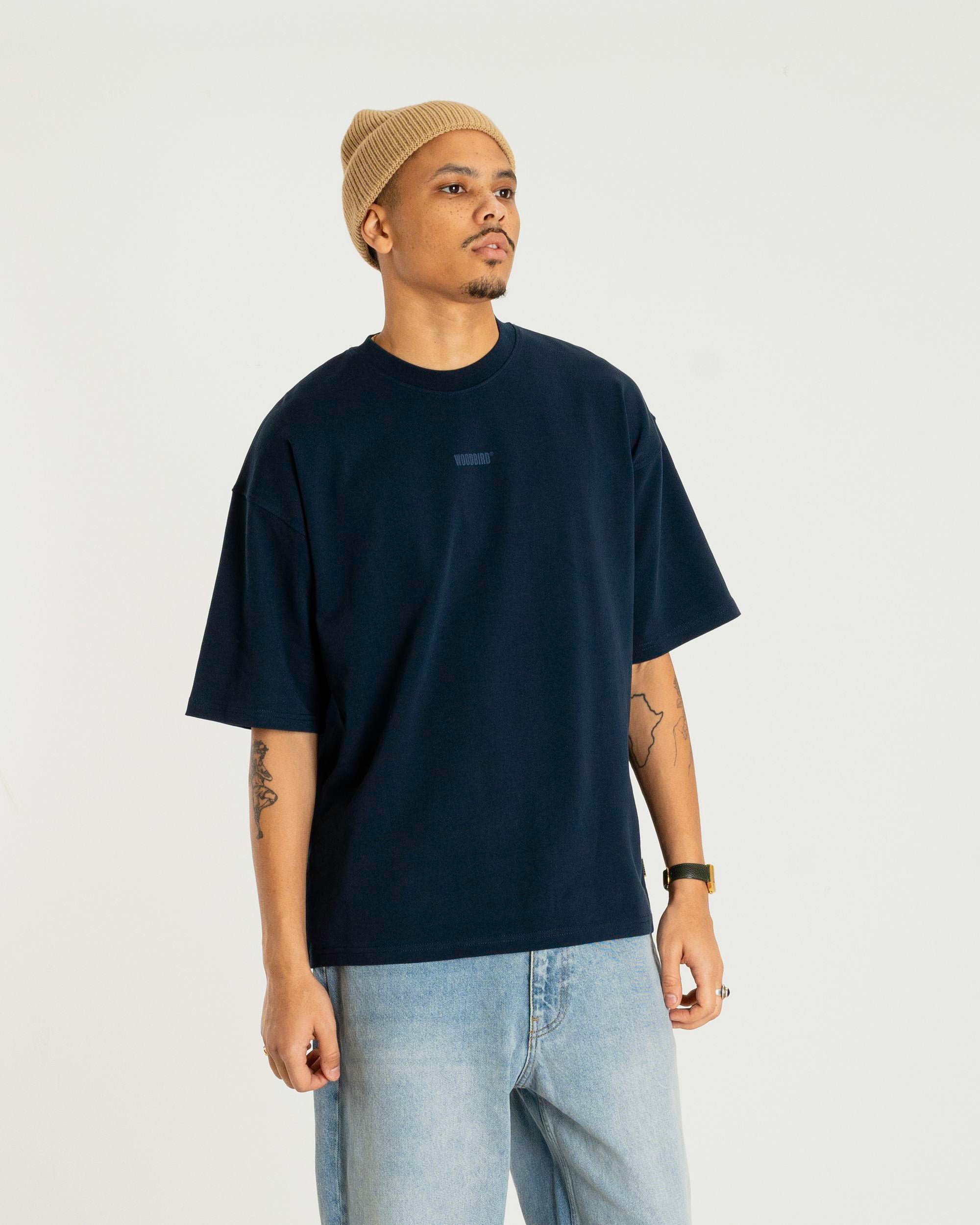 Woodbird WBBeam Base Tee T-Shirts Navy Blazer