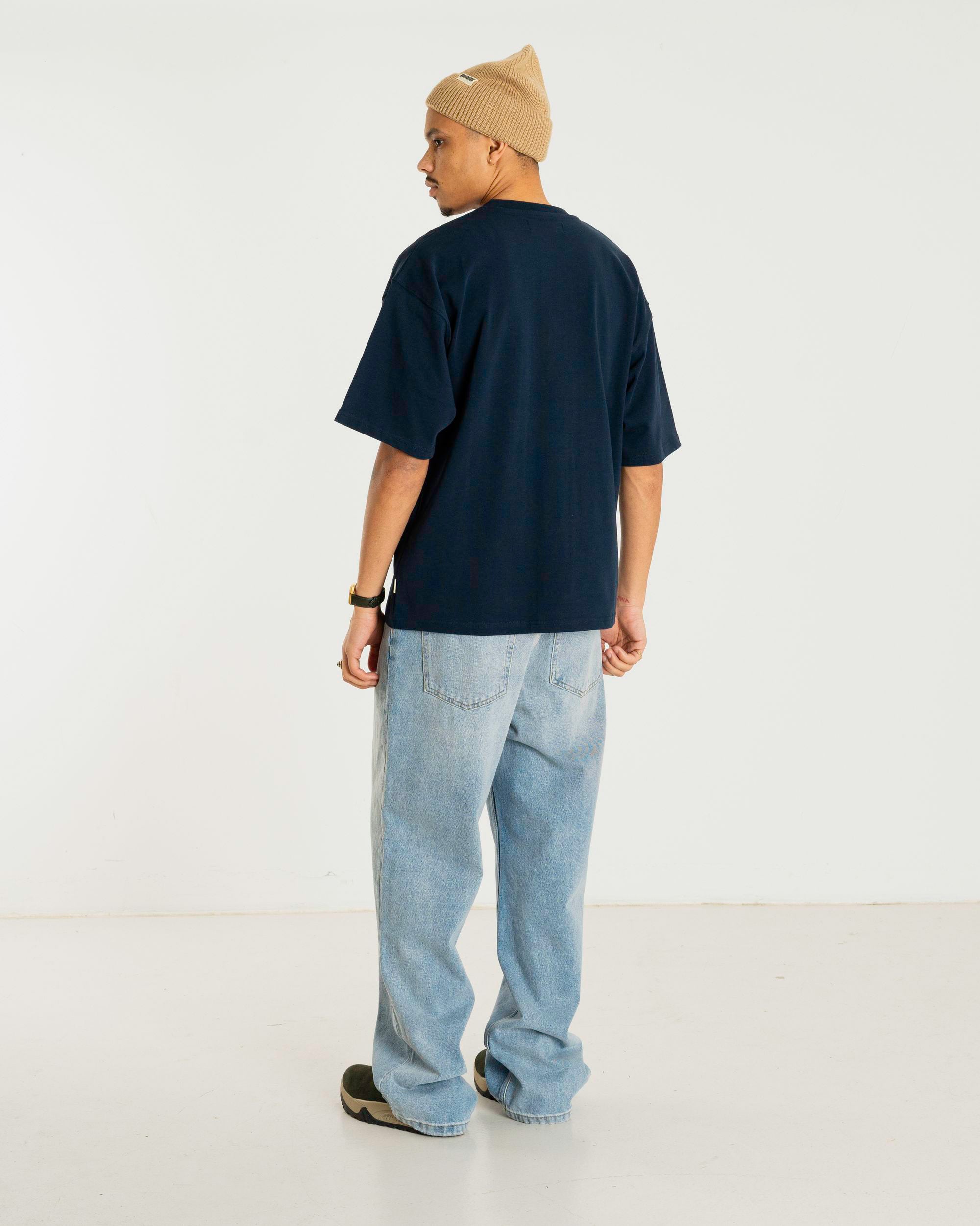 Woodbird WBBeam Base Tee T-Shirts Navy Blazer