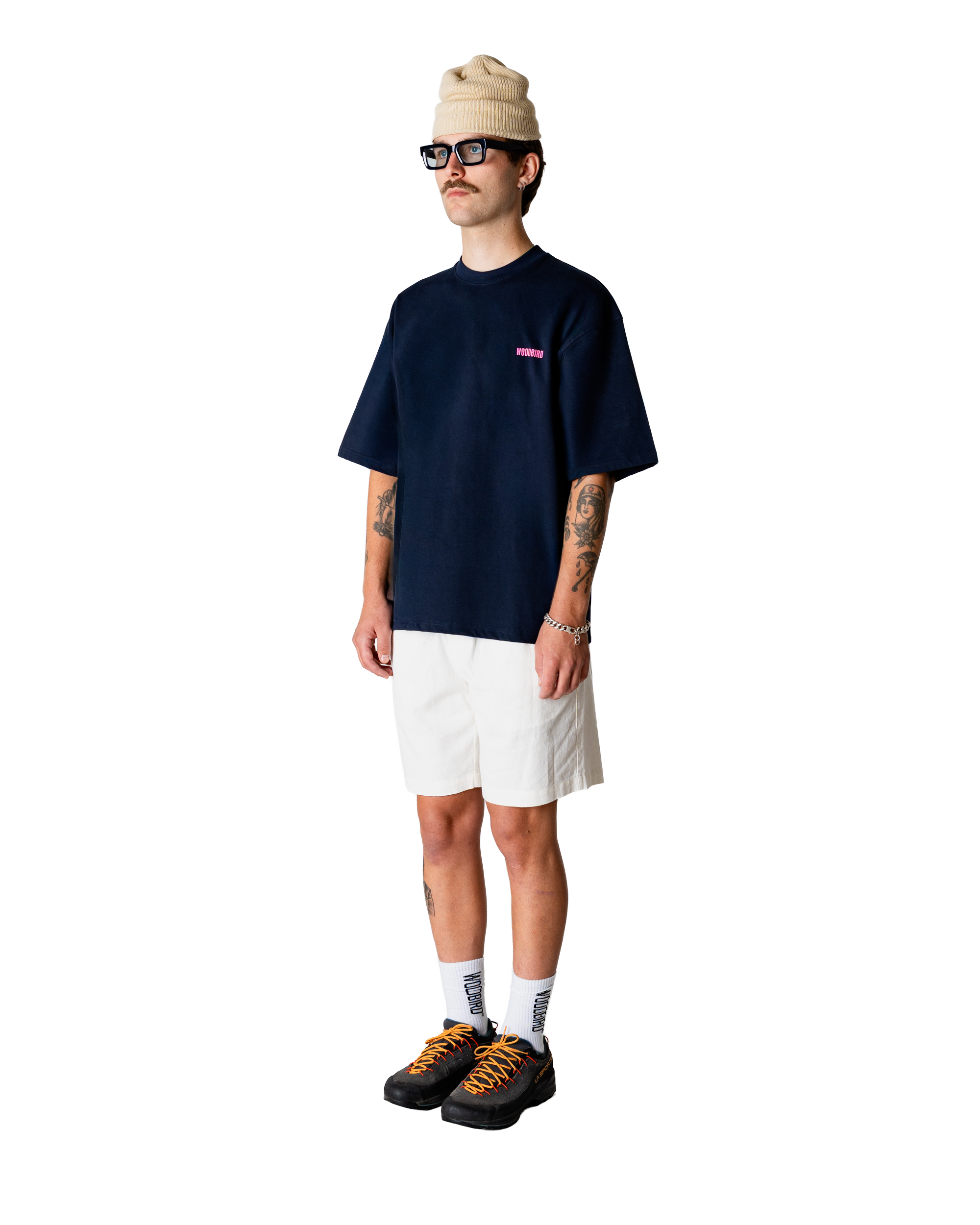 Woodbird WBBeam Book Tee T-Shirts Dark Navy