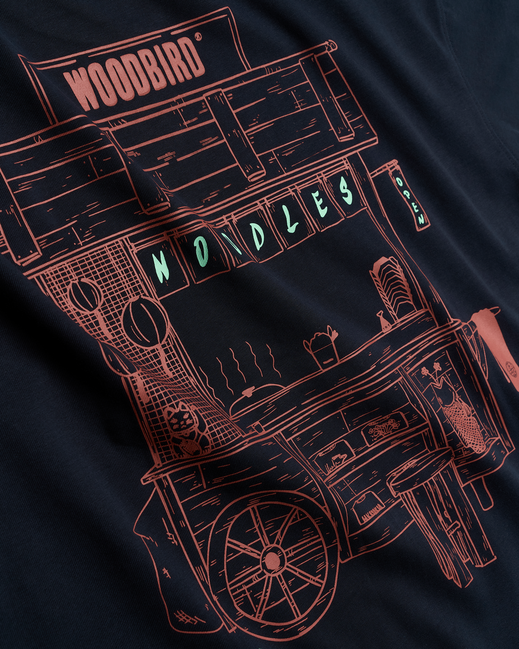Woodbird WBBeam Cart Tee T-Shirts Dark Navy