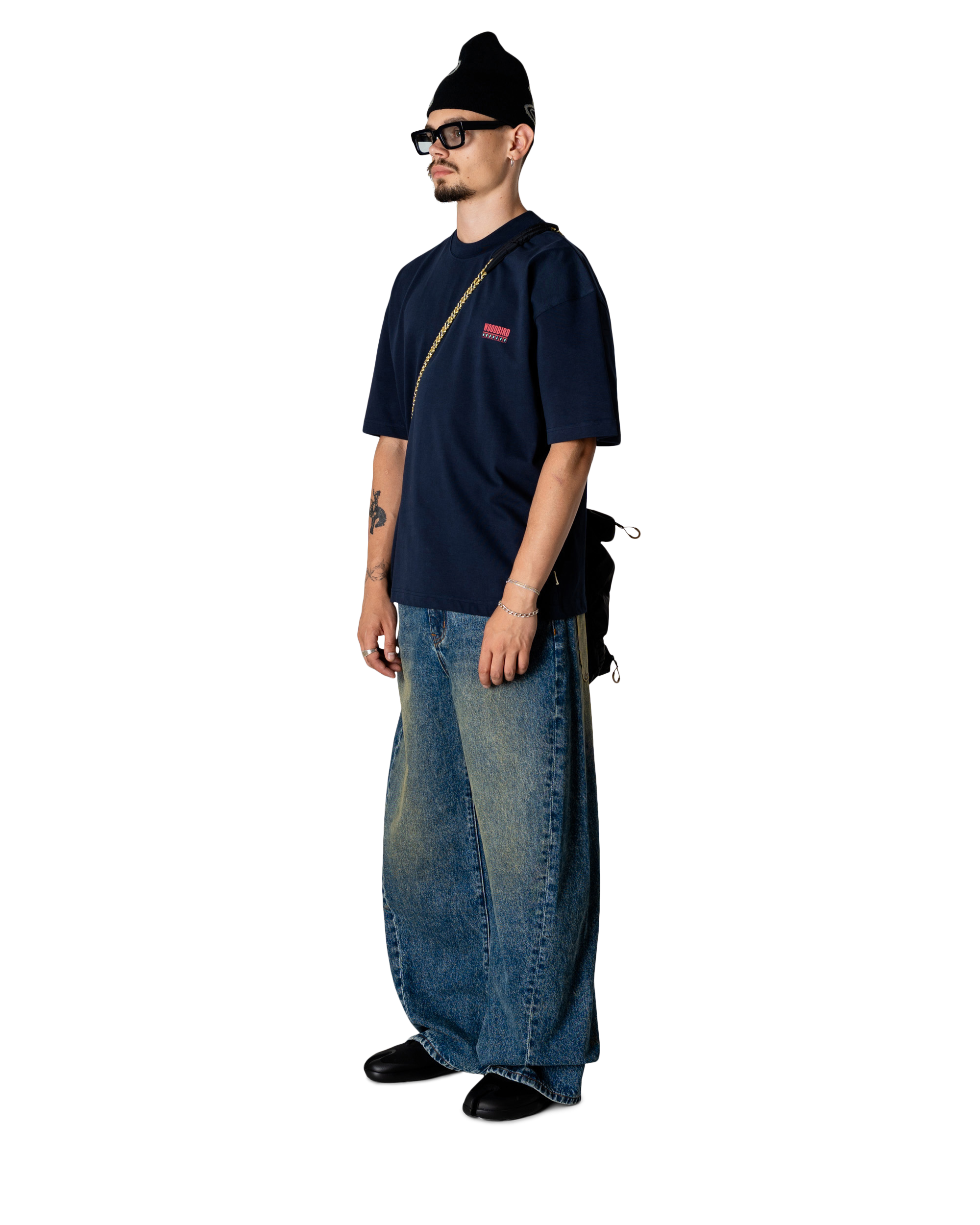 Woodbird WBBeam Cart Tee T-Shirts Dark Navy