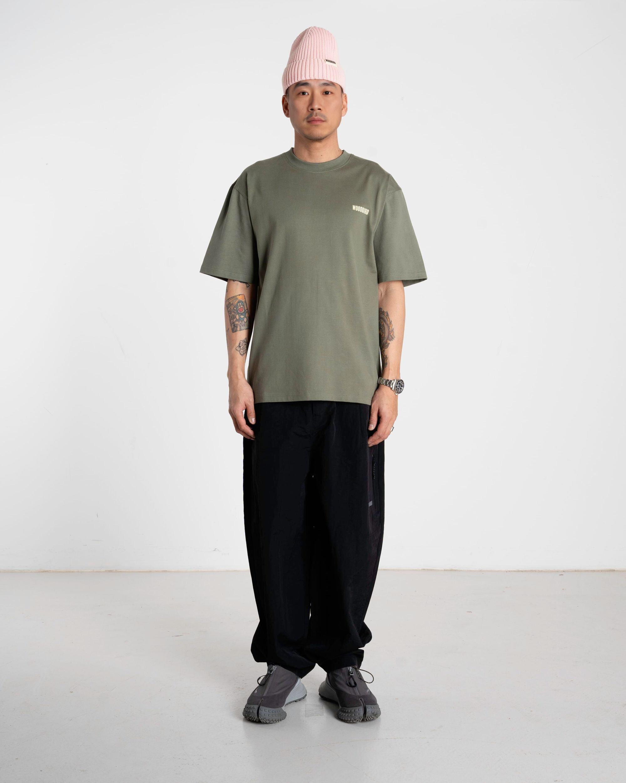 Woodbird WBBeam Hao Tee T-Shirts Grey-Green
