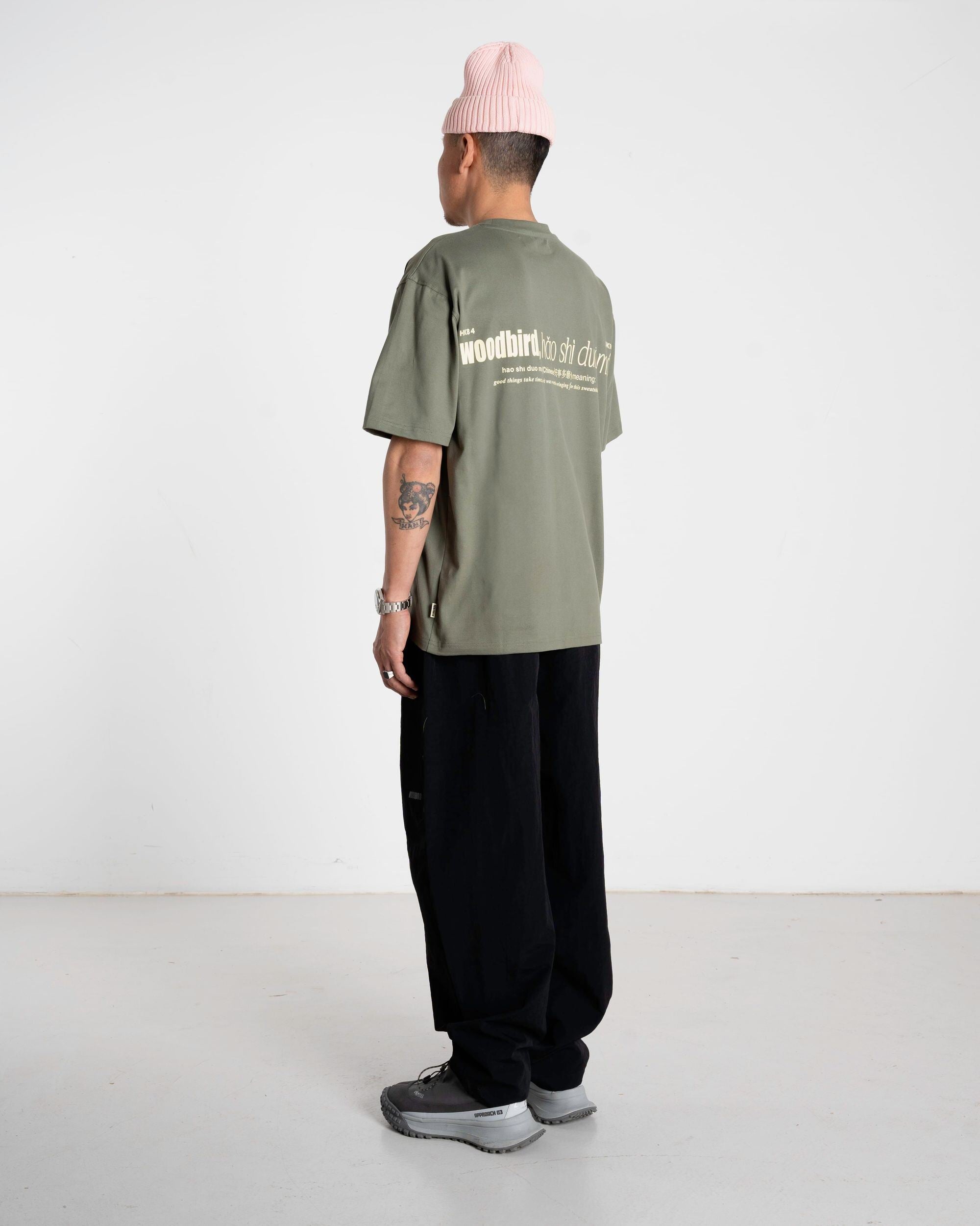 Woodbird WBBeam Hao Tee T-Shirts Grey-Green