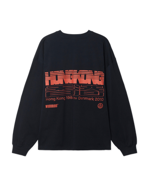 Woodbird WBBeam LS Retro Tee T-Shirts Dark Navy