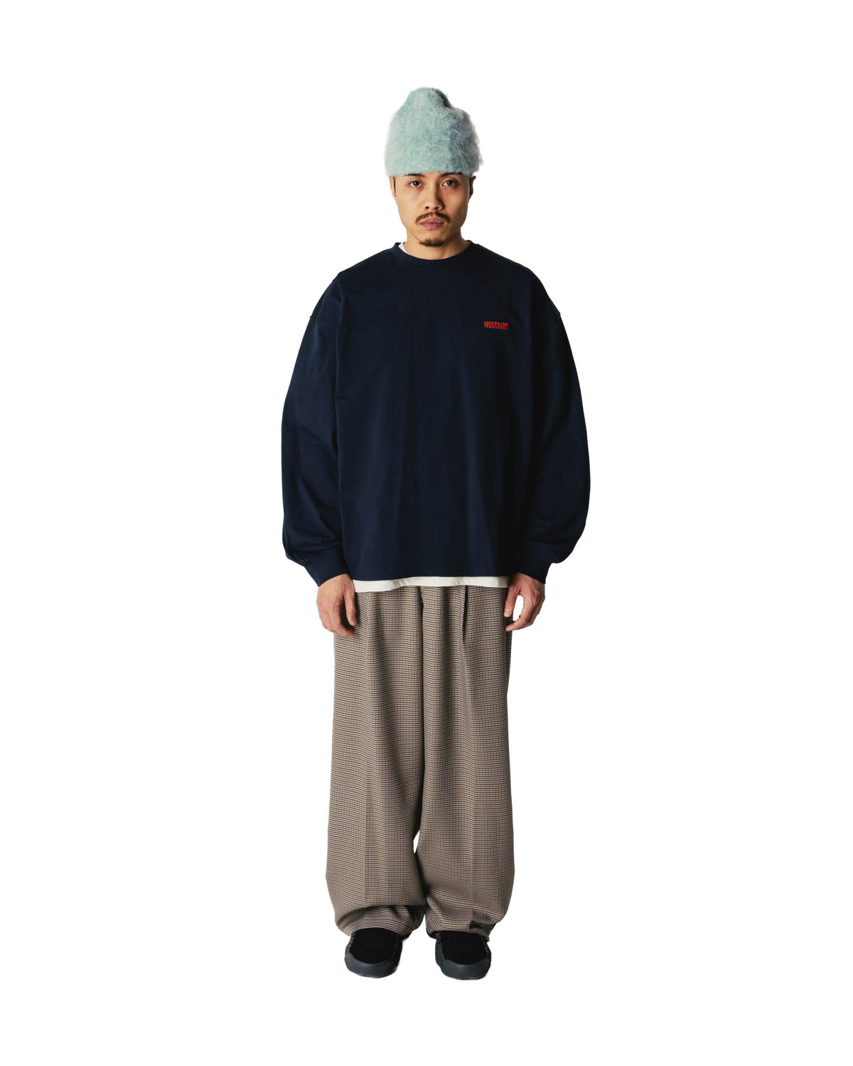 Woodbird WBBeam LS Retro Tee T-Shirts Dark Navy