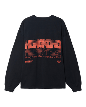 Woodbird WBBeam LS Retro Tee T-Shirts Dark Navy