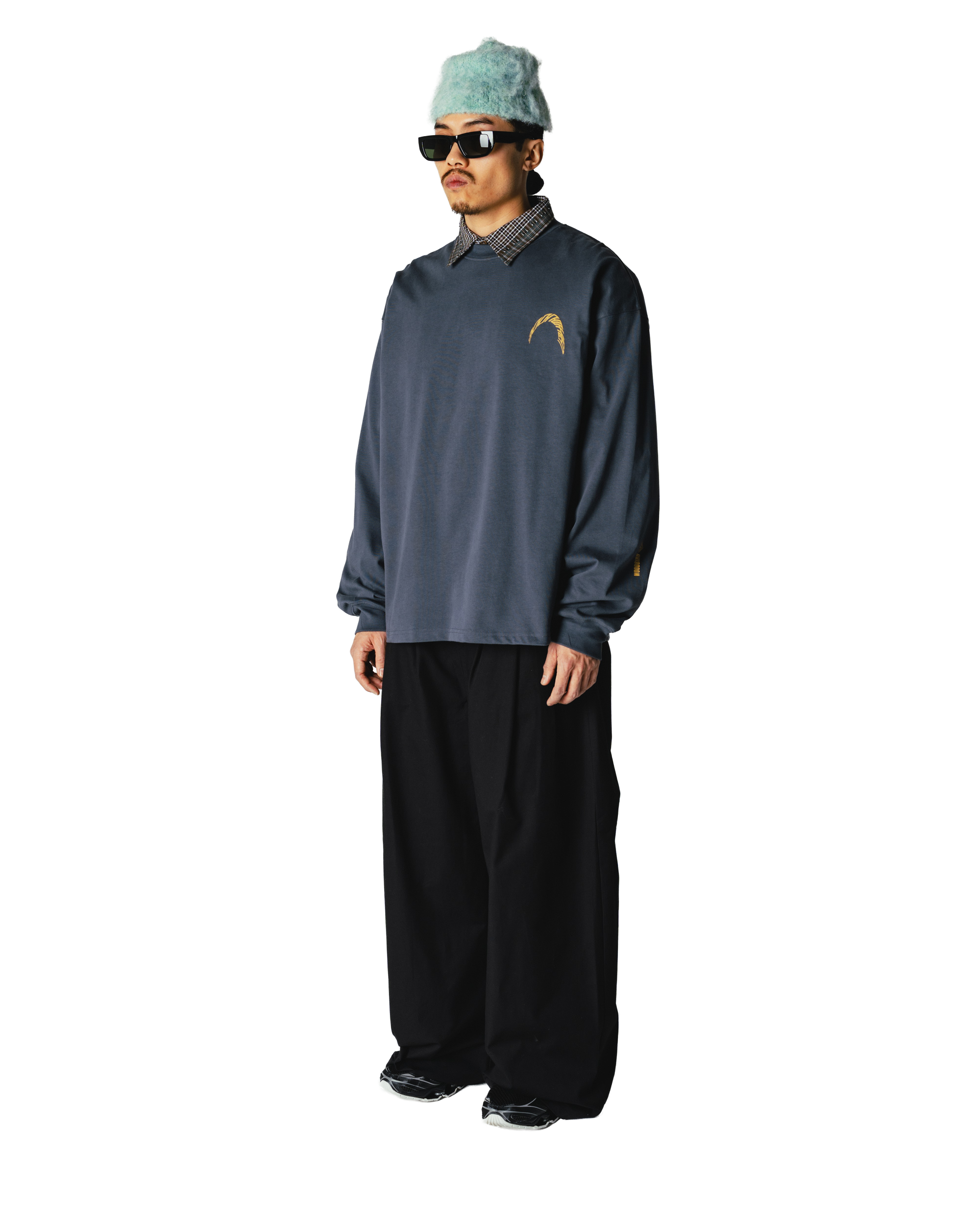 Woodbird WBBeam LS Warp Tee T-Shirts Slate Blue