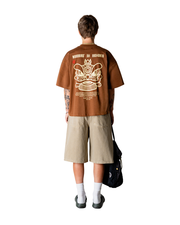 Woodbird WBBeam Lion Tee T-Shirts Mid Brown