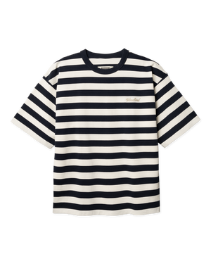 Woodbird WBBeam Stripe Tee T-Shirts Dark Navy