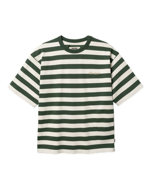 Woodbird WBBeam Stripe Tee T-Shirts Pine Green